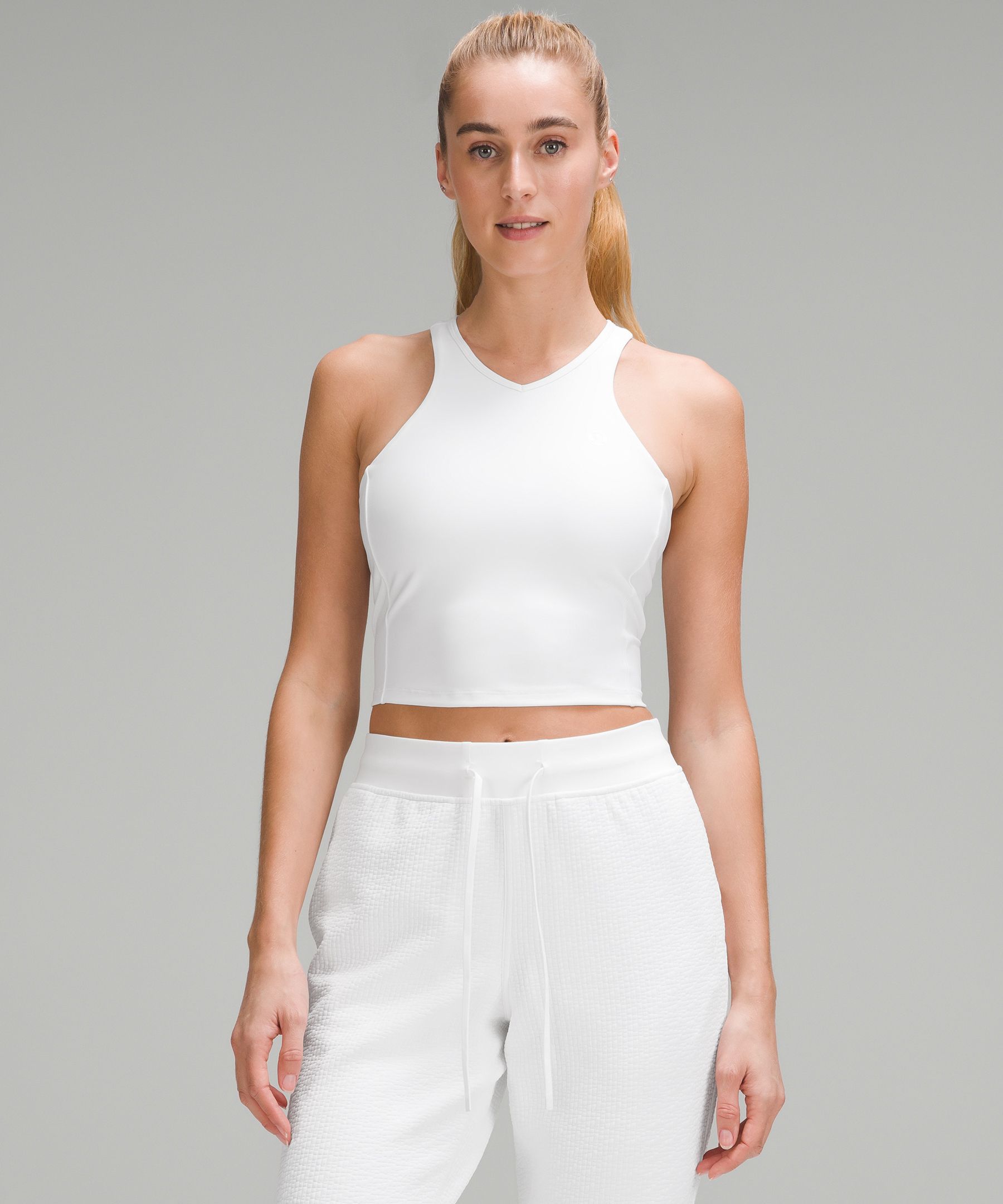 Lululemon Cropped V-neck Tennis Tank Top In White