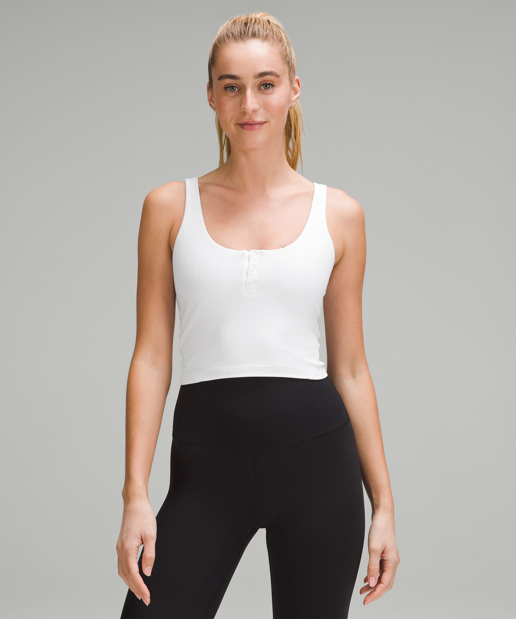 Ive been waiting to try on this align ribbed henley tank from @lululem