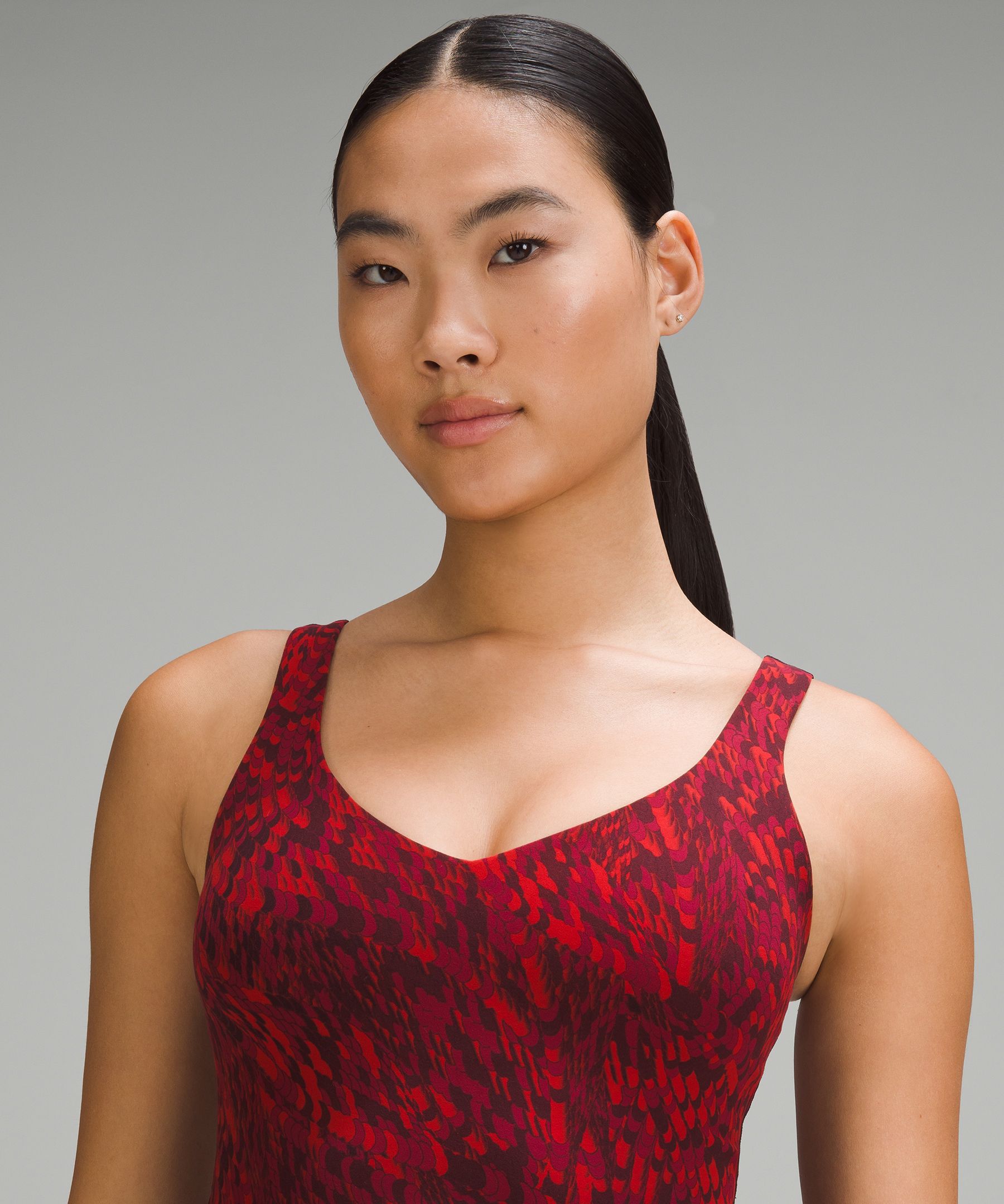 NWT Lululemon Lunar New Year Align Cropped Tank Top Dark Red Gold Size 4