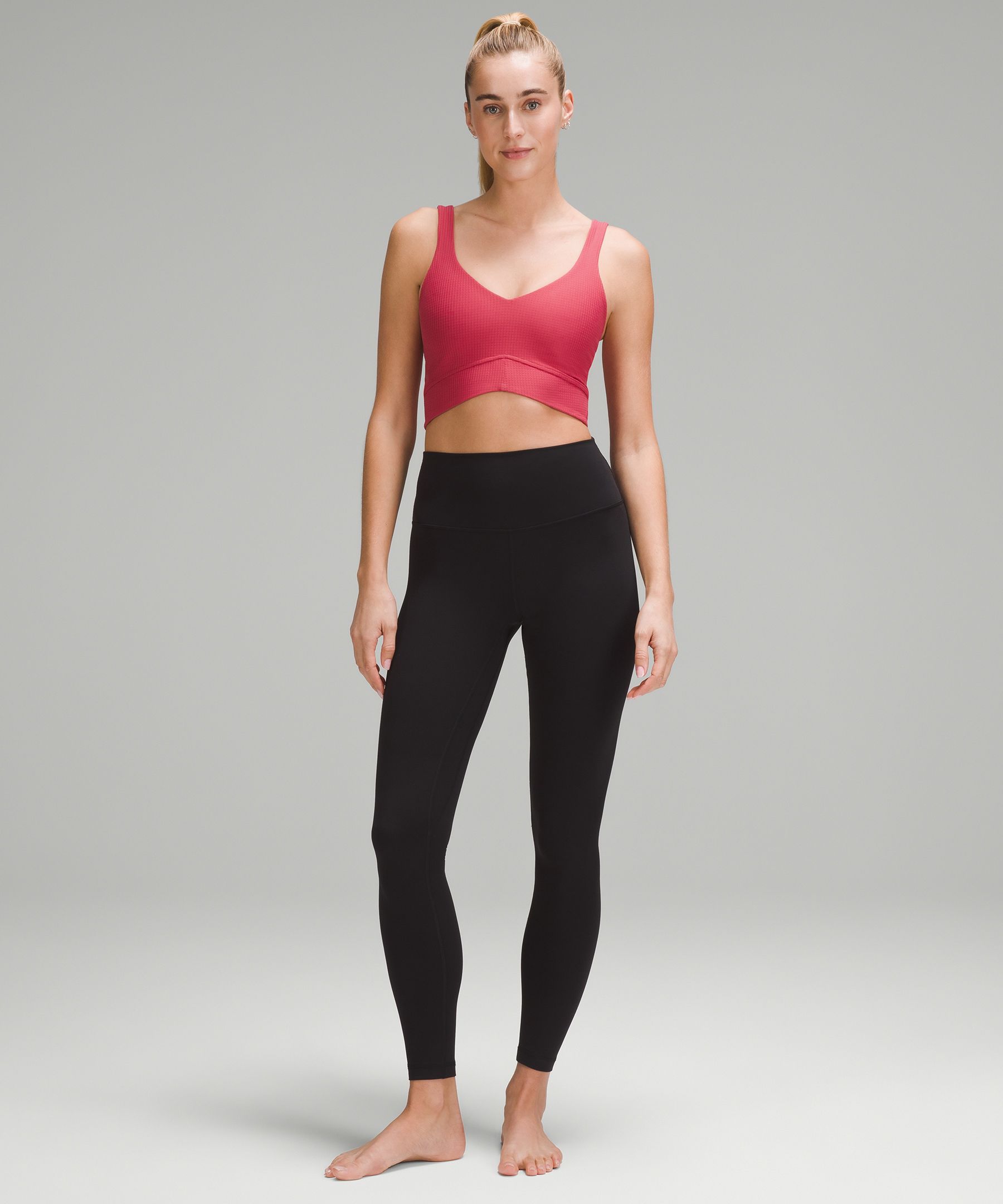 V-Cut Yoga Tank Top *Grid Texture, Tank Tops