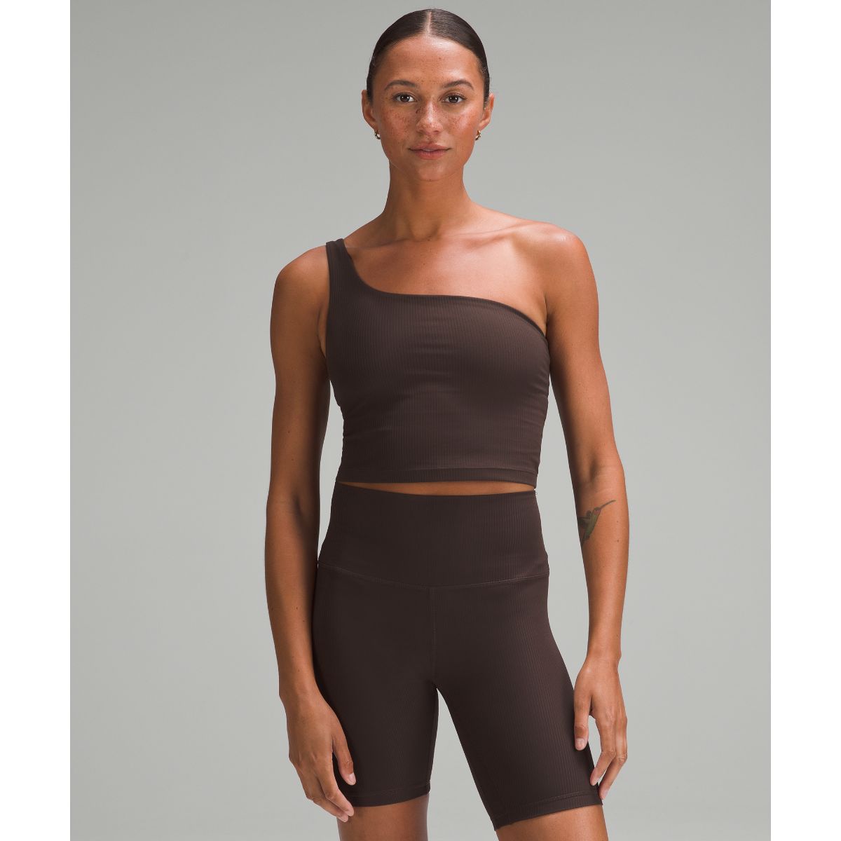 Ribbed Nulu Asymmetrical Yoga Tank Top Light Support, A/B Cup
