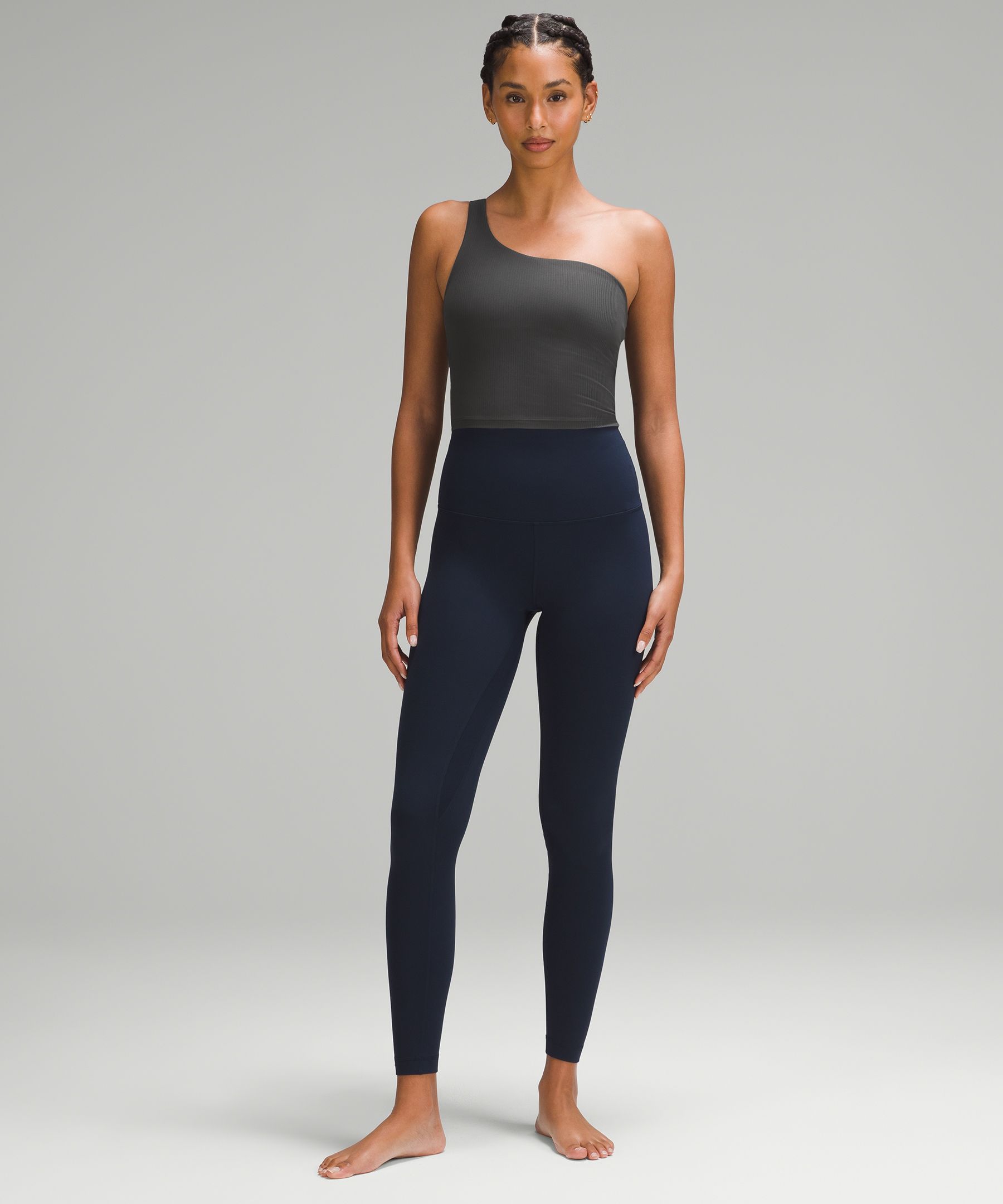 Ribbed Asymmetrical Yoga Tank Top