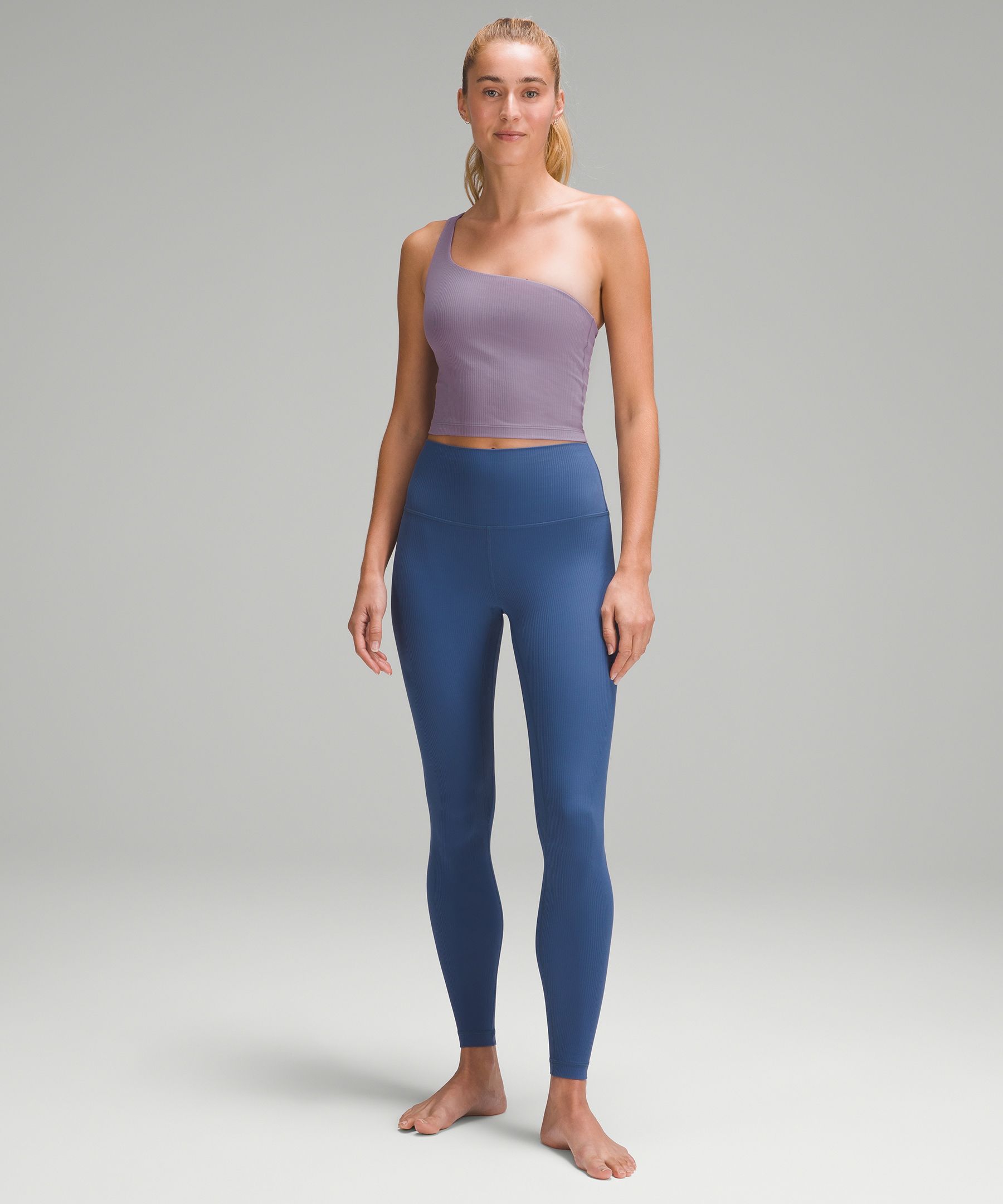 Ribbed Nulu Asymmetrical Yoga Tank Top, Women's Sleeveless & Tank Tops
