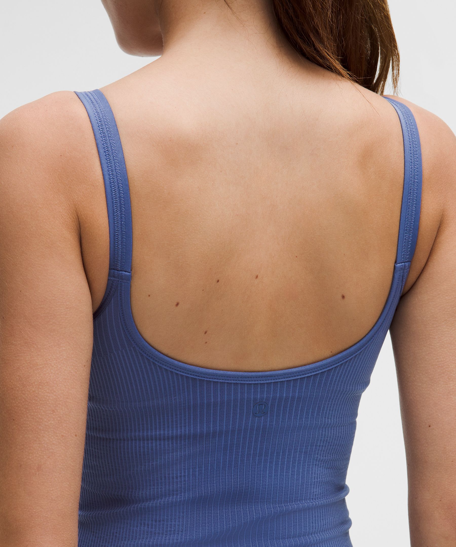 Lululemon Ebb To Street Scoop-neck Cropped Tank Top In Blue