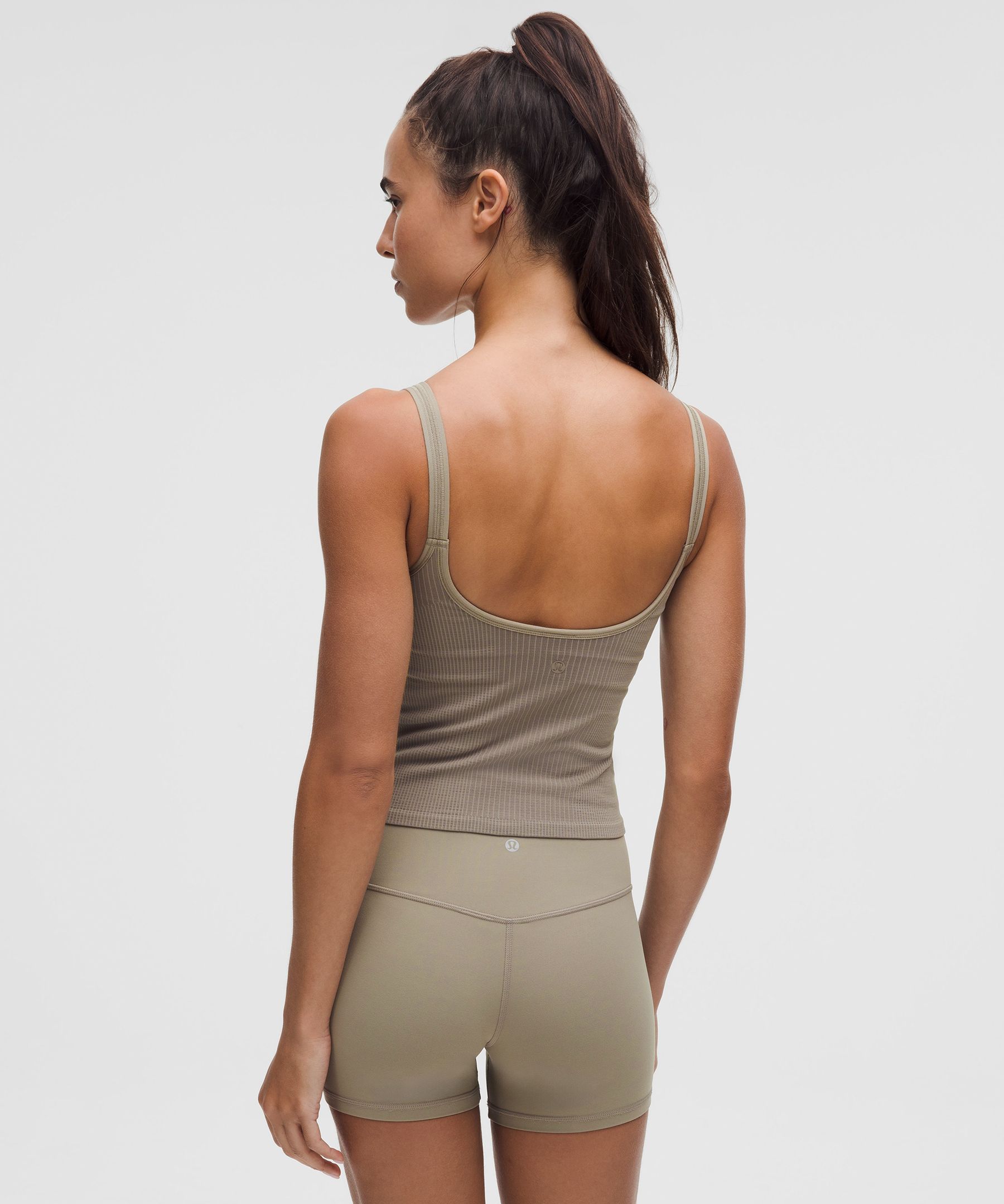 Lululemon Ebb To Street Scoop-neck Cropped Tank Top In Gray