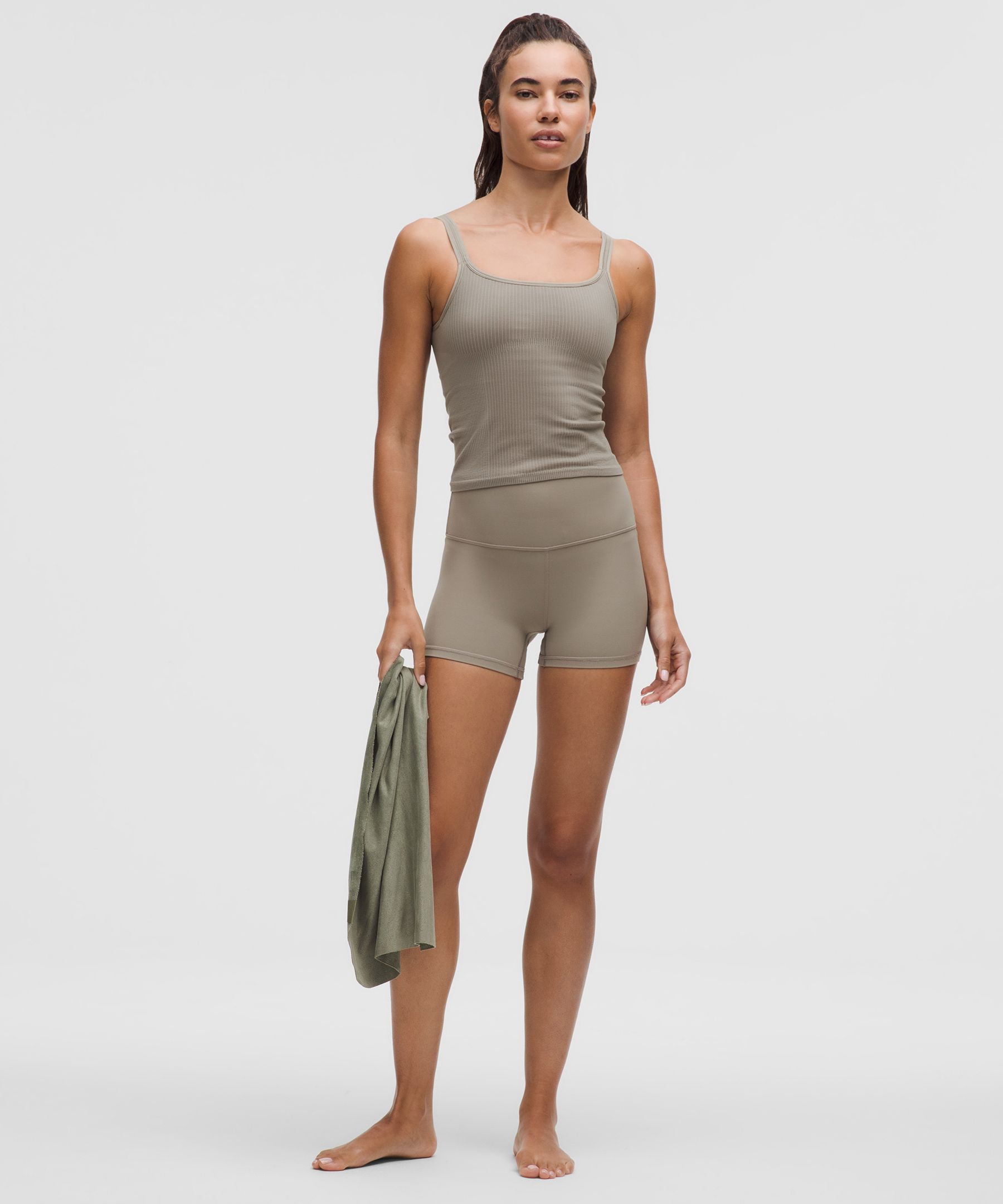 Lululemon Ebb To Street Scoop-neck Cropped Tank Top In Gray