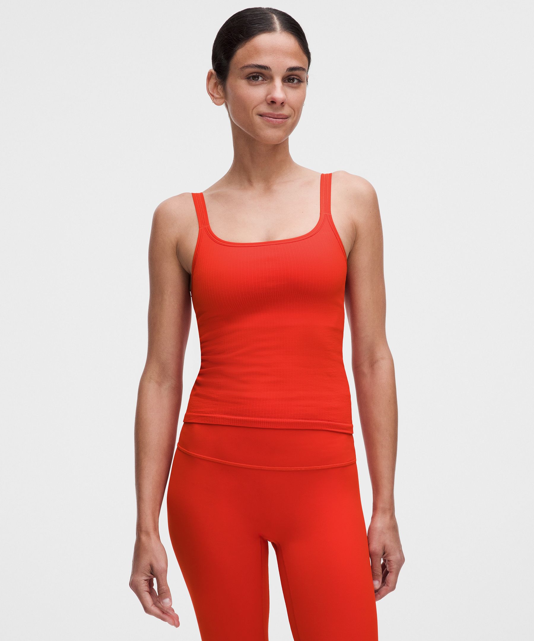 lululemon  Ebb To Street Scoop-Neck Cropped Tank Top Light Support, B/C Cup - Size 2 - Red