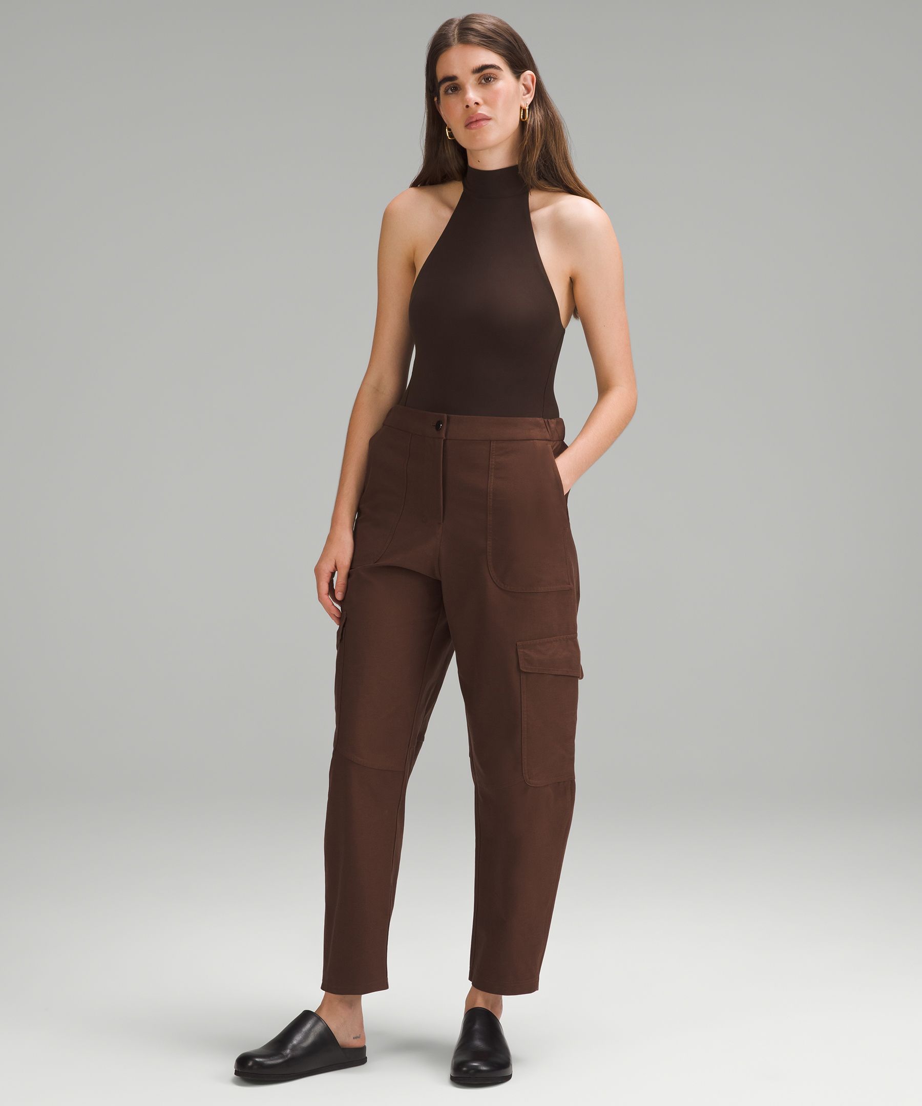 Wundermost Ultra-Soft Nulu Mockneck Sleeveless Bodysuit - Brown,Neutral