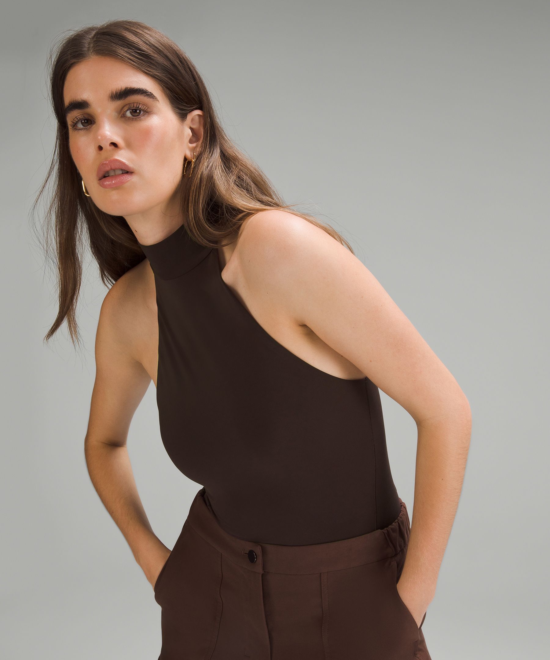 Shop Lululemon Wundermost Bodysuit - Ultra-soft Nulu Mockneck Sleeveless Bodysuit