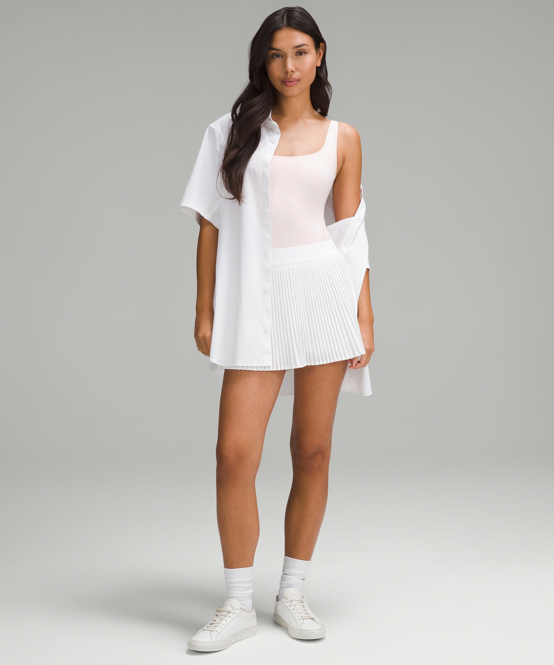 Scoop Neck Double Layer Sleeveless Bodysuit in Soft Cream