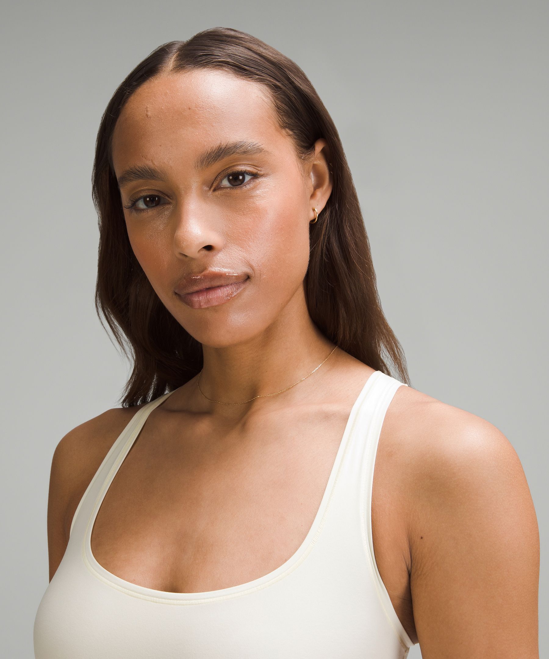 Lululemon Wundermost Ultra-soft Nulu Square-neck Sleeveless Bodysuit In Neutral
