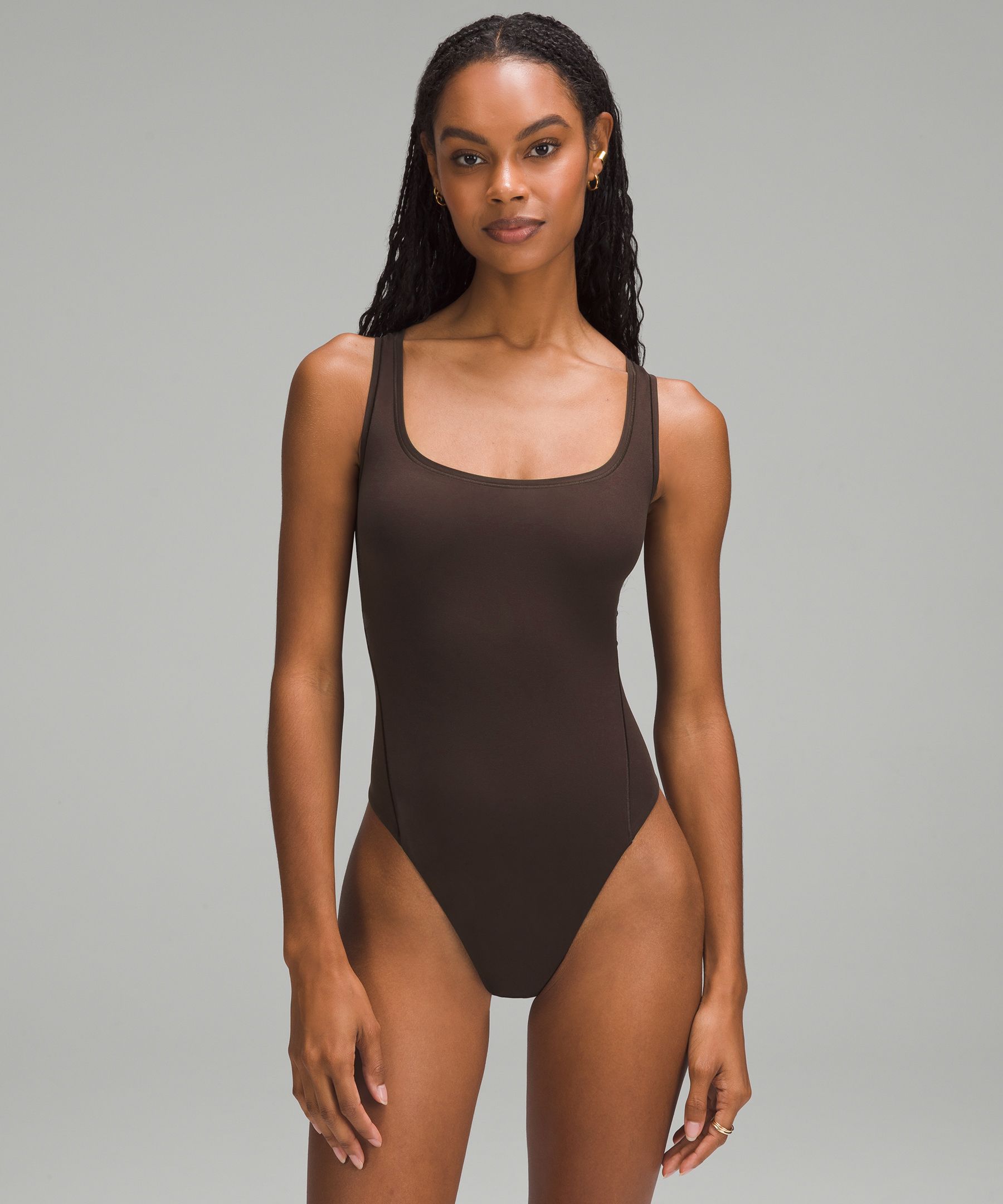 Shop Lululemon Wundermost Bodysuit - Ultra-soft Nulu Square-neck Sleeveless Bodysuit