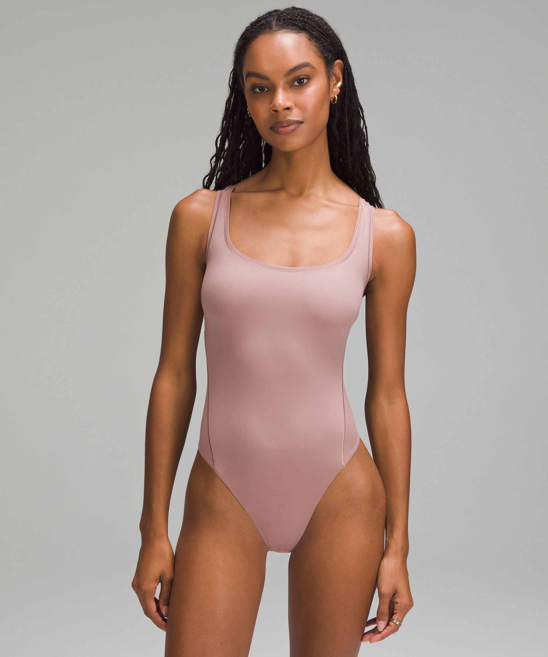 Shop Lululemon Wundermost Bodysuit - Ultra-soft Nulu Square-neck Sleeveless Bodysuit