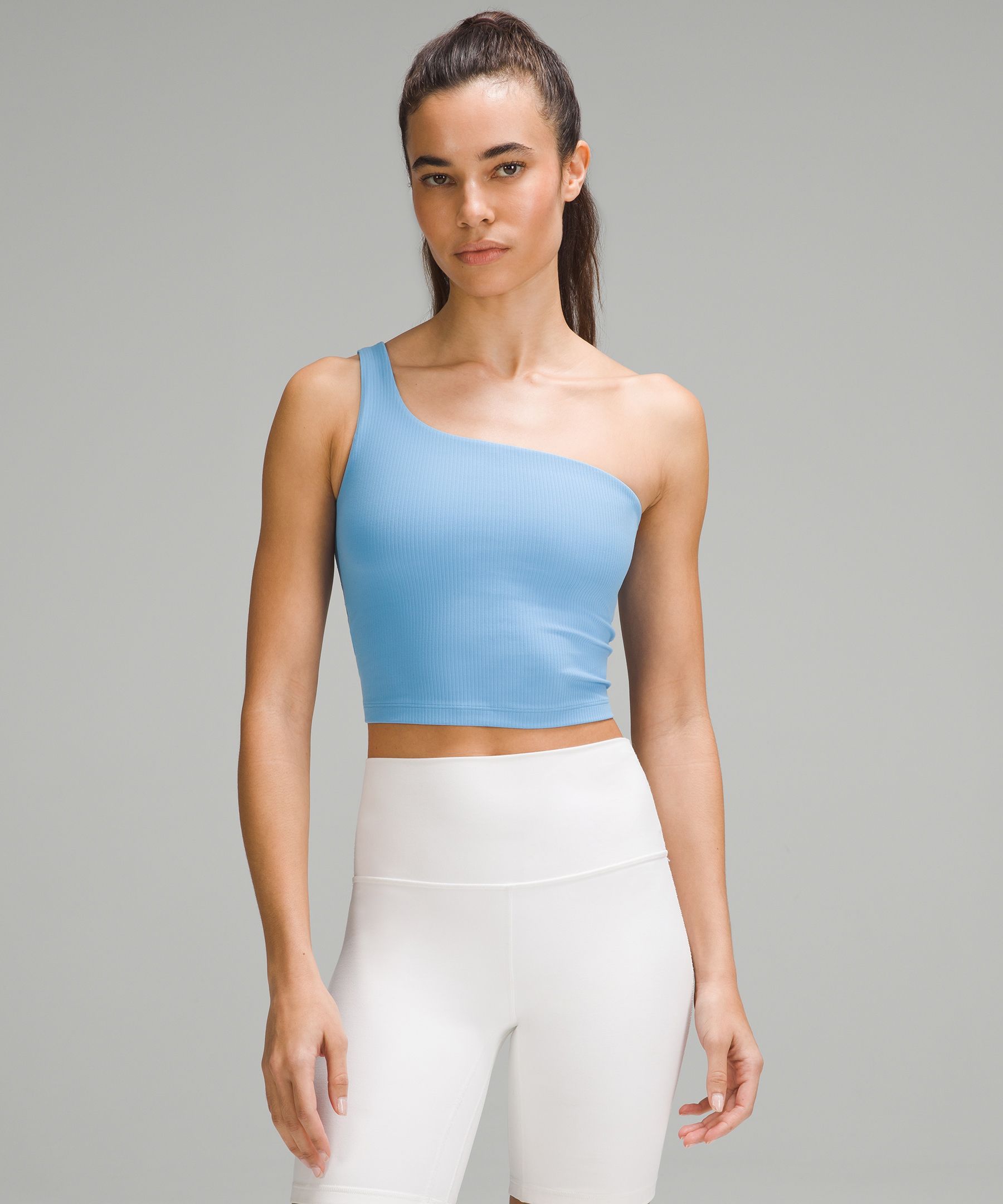 Ribbed Asymmetrical Yoga Tank Top