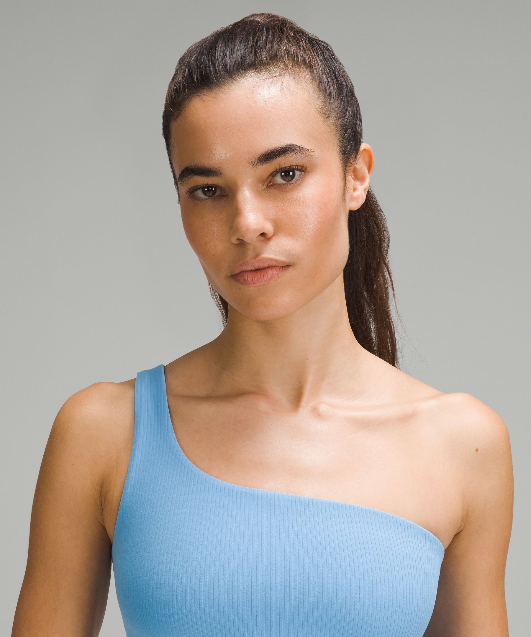 Ribbed Asymmetrical Yoga Tank Top