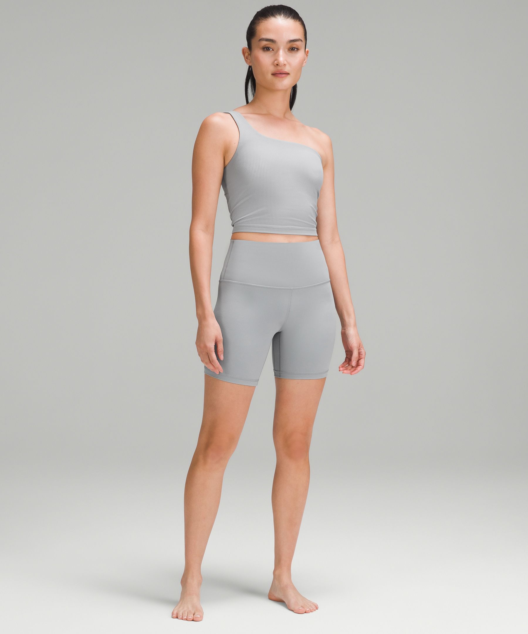 Shop Lululemon Ribbed Contoured Racerback Cropped Yoga Tank Top In