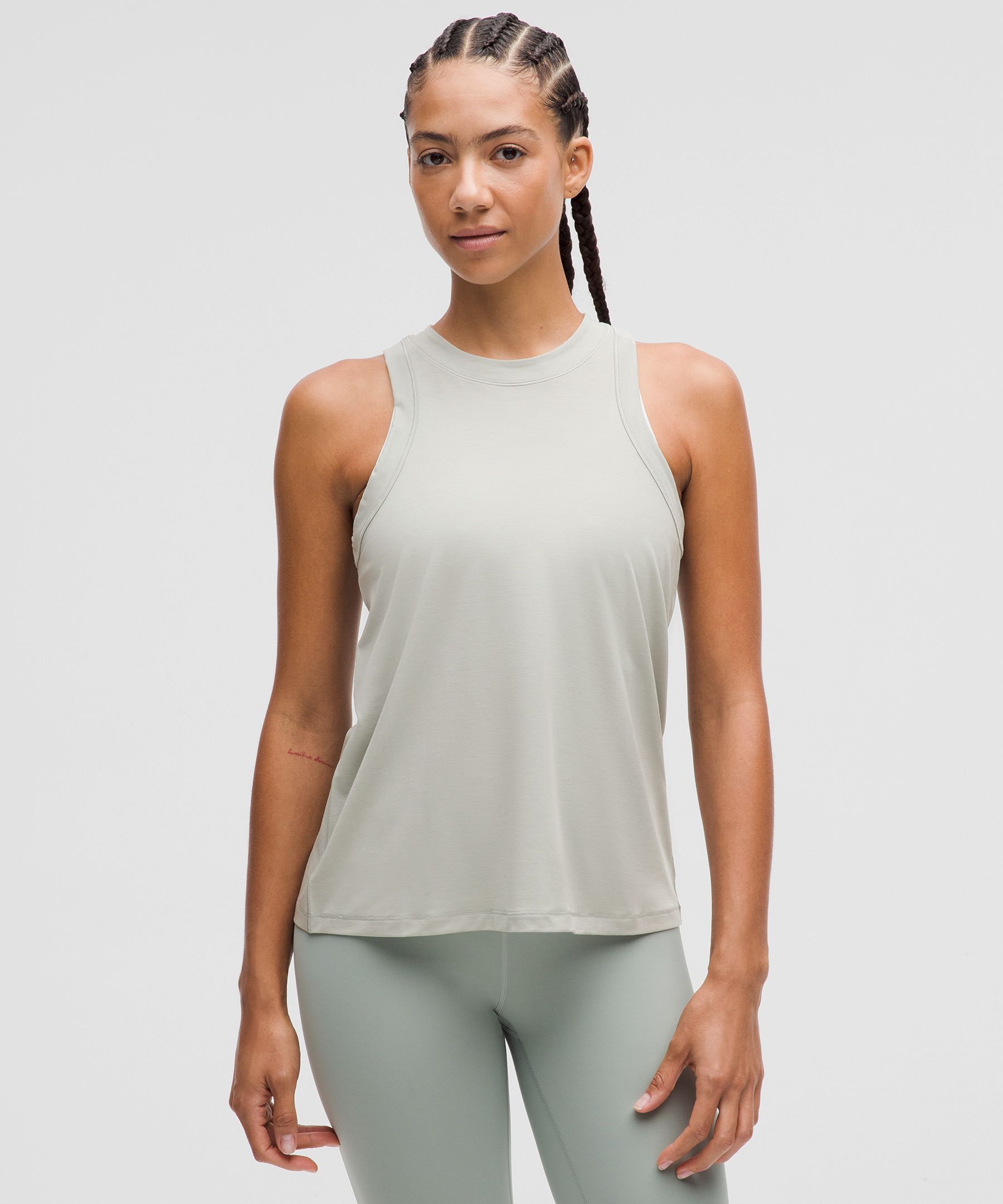 lululemon – Women's Jersey Training Tank Top – Color Grey/Green/Pastel – Size 12