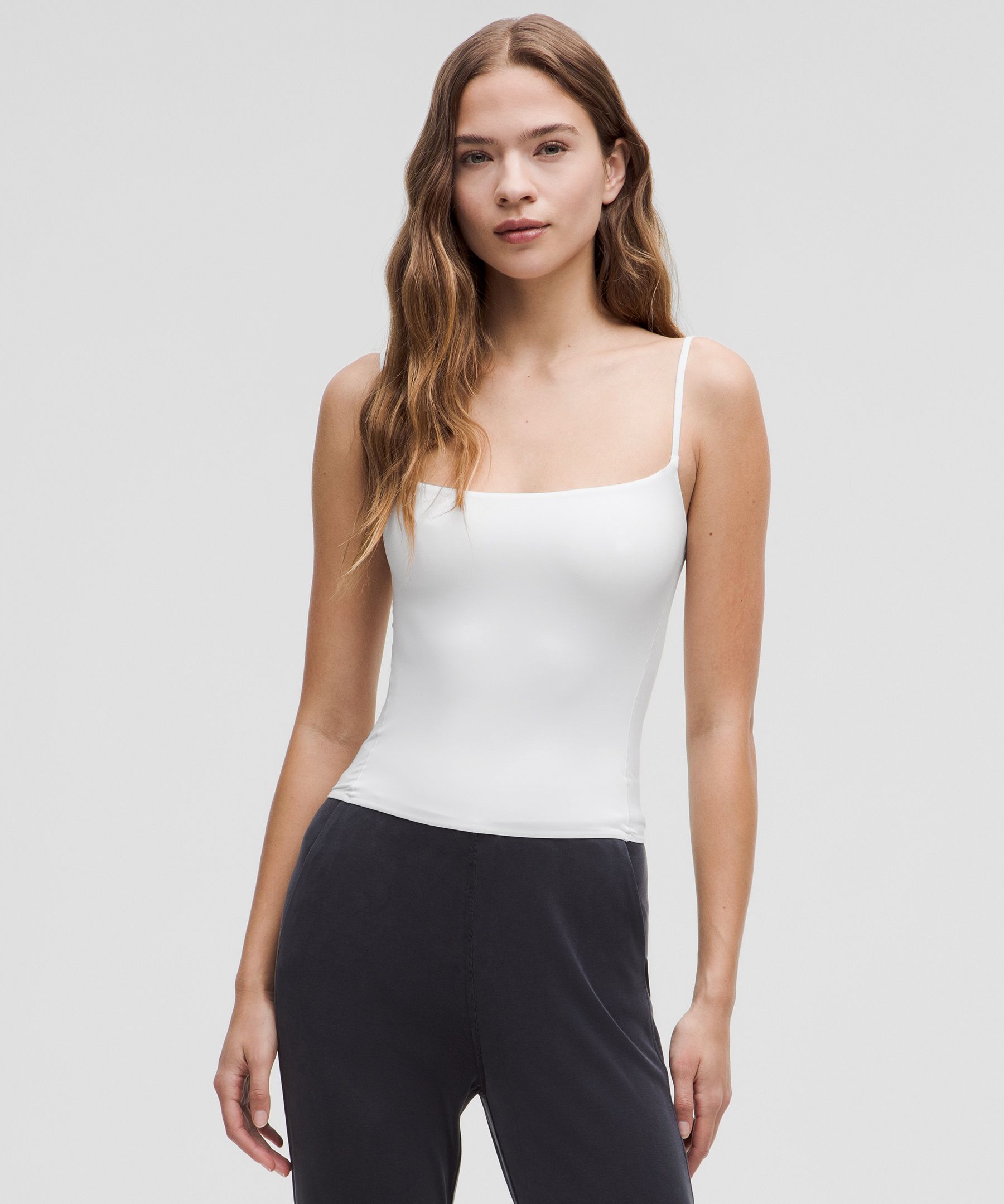 Lululemon Wundermost Ultra-soft Nulu Spaghetti-strap Cami Tank Top In White