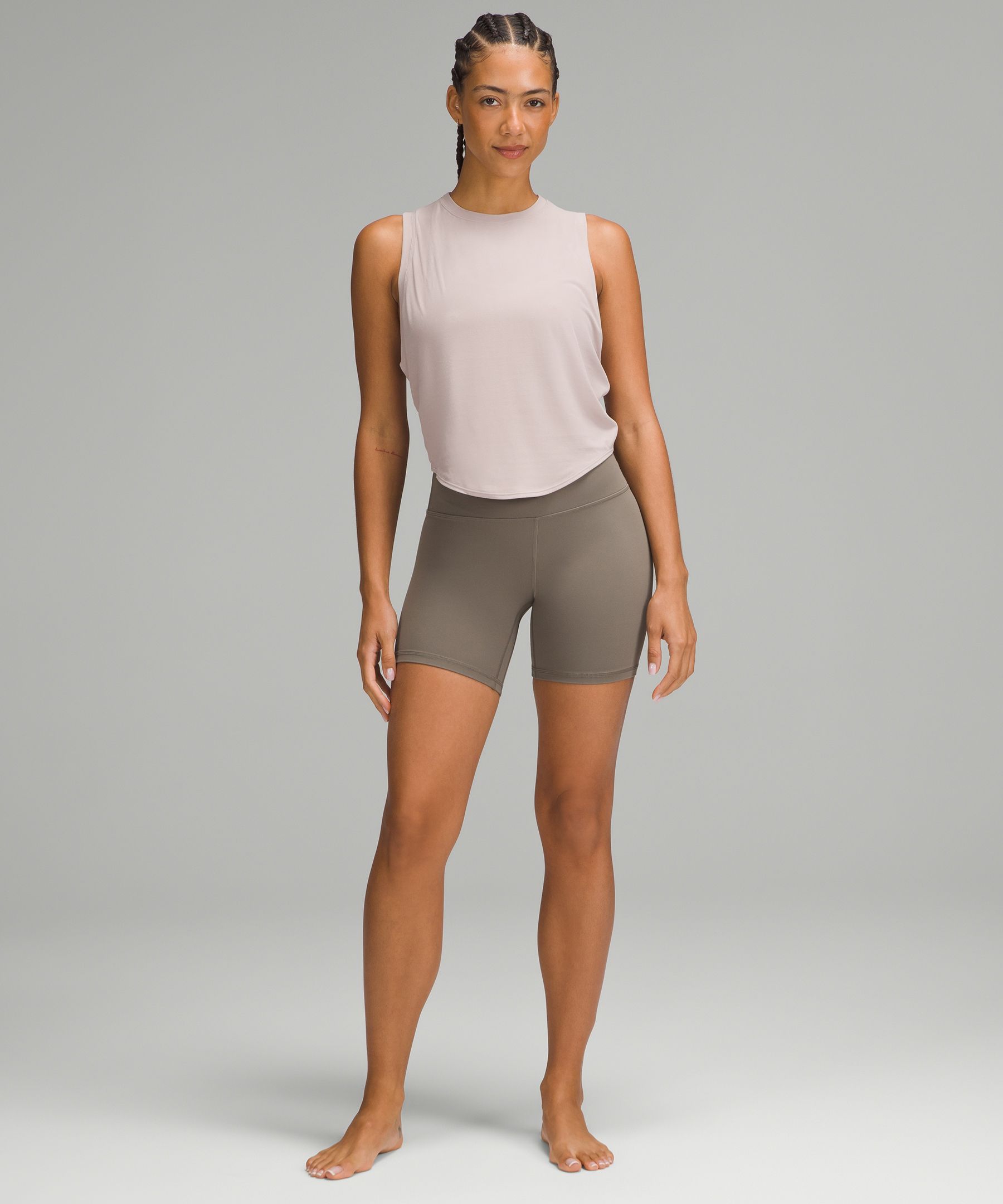 Lululemon Soft-knit Crewneck Cropped Tank Top In Gray