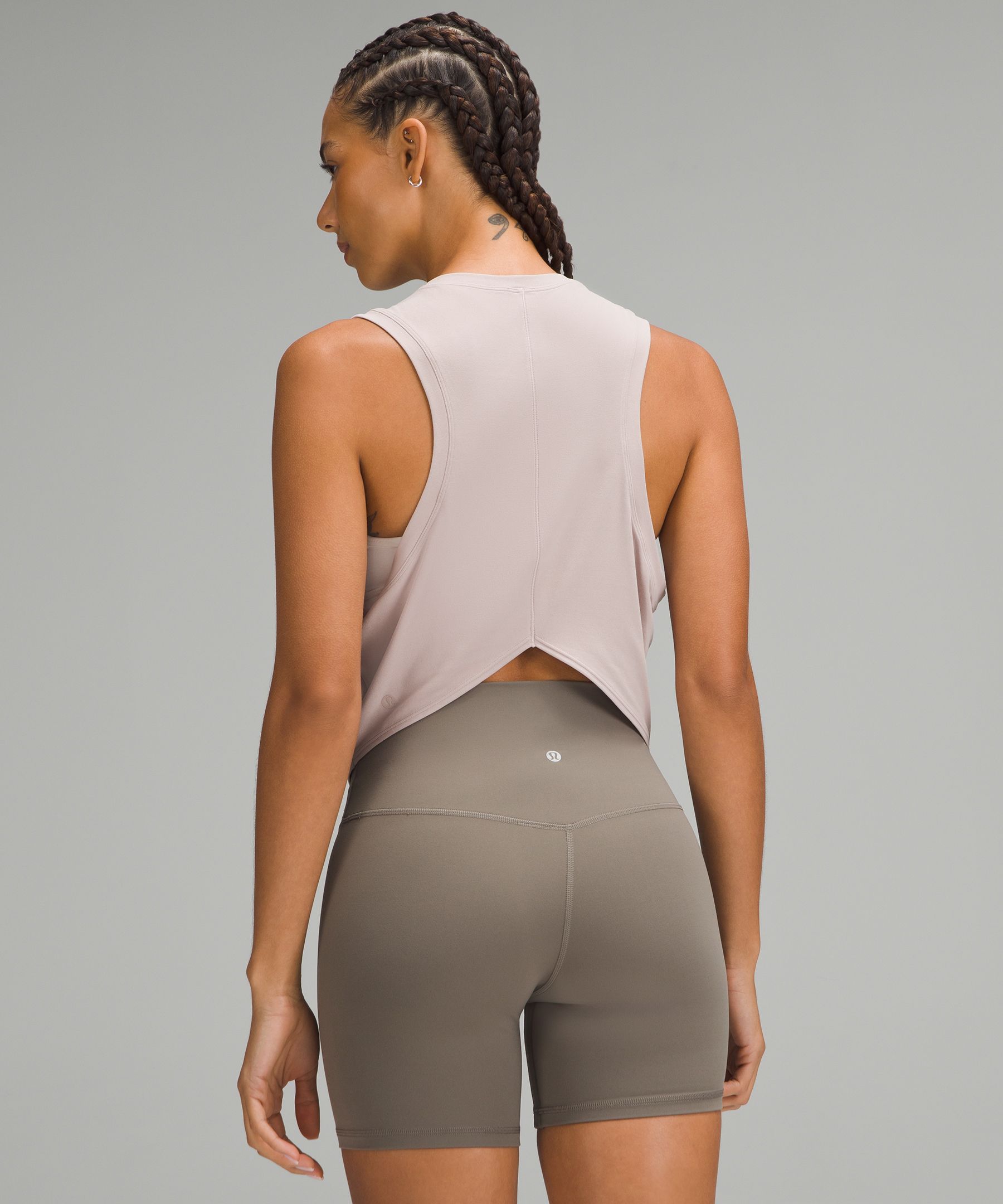 Lululemon Soft-knit Crewneck Cropped Tank Top In Gray