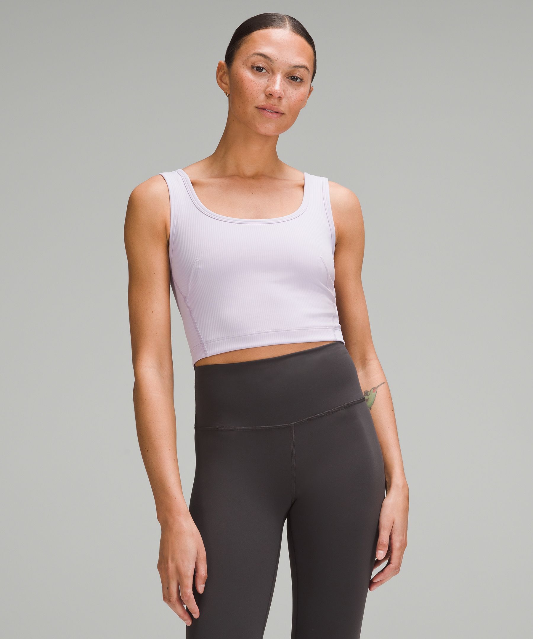 Shop Lululemon Wunder Train Scoop-neck Ribbed Tank Top Medium Support, B/c Cup