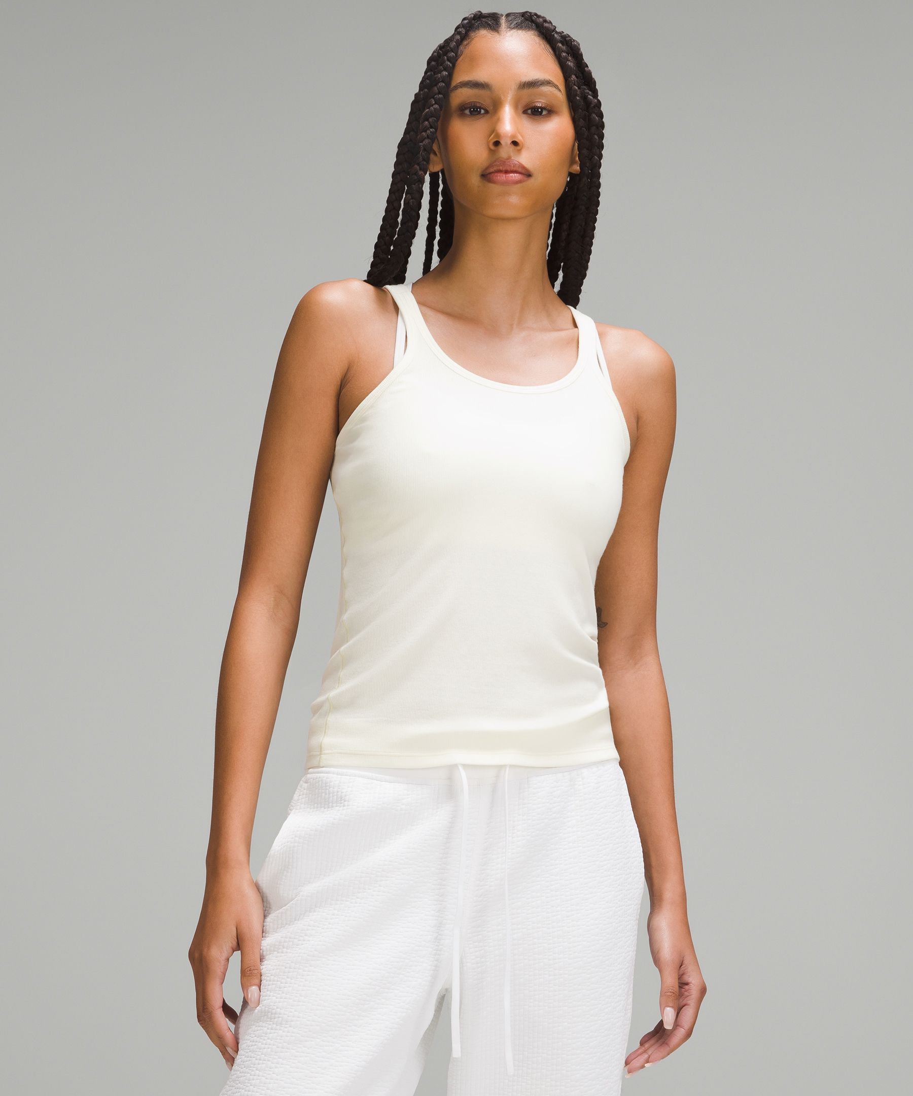 lululemon athletica Hold Tight Cropped Tank Top - Color White - Size 14