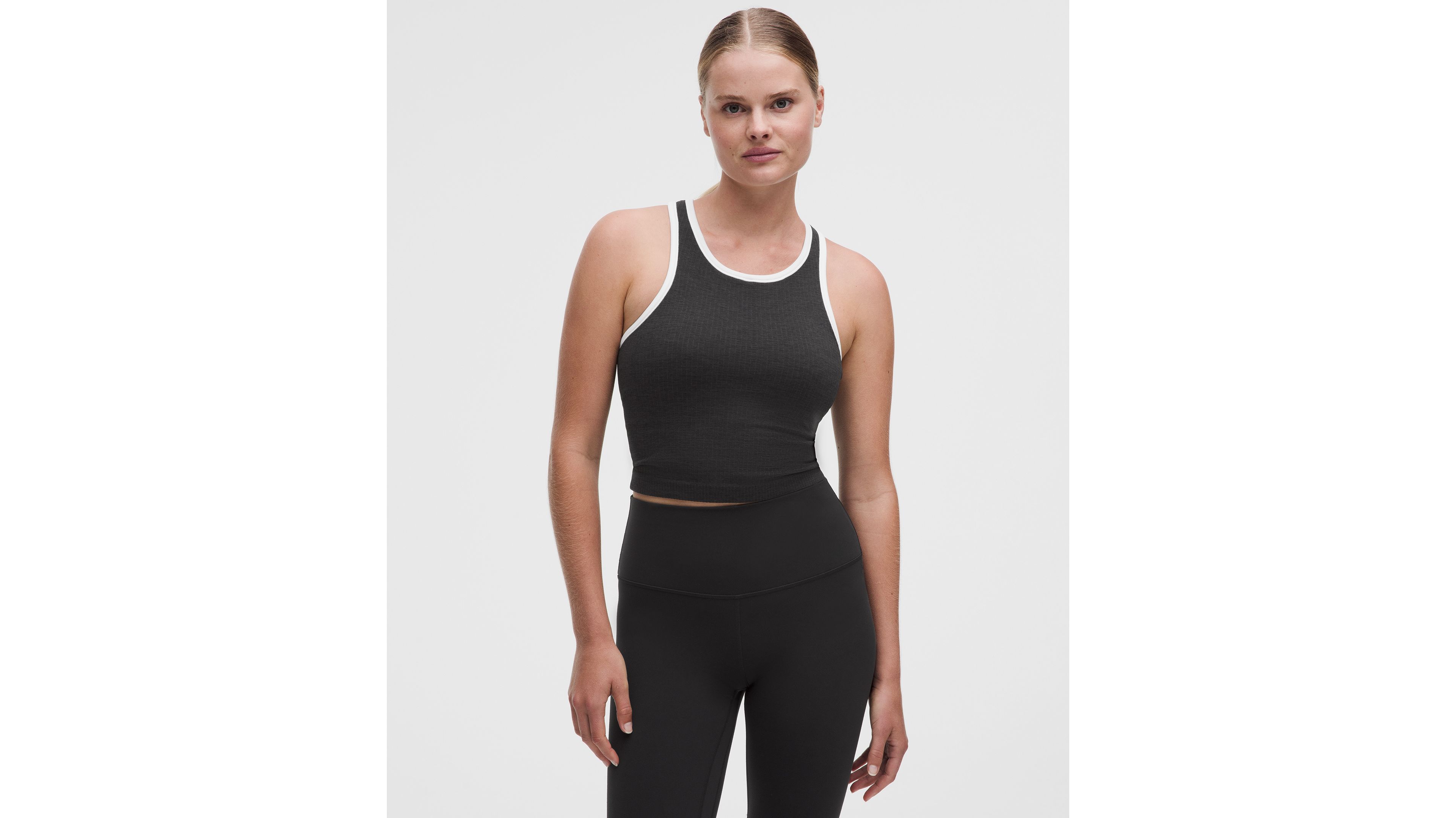 Ebb to Street Cropped Racerback Tank Top *Contrast