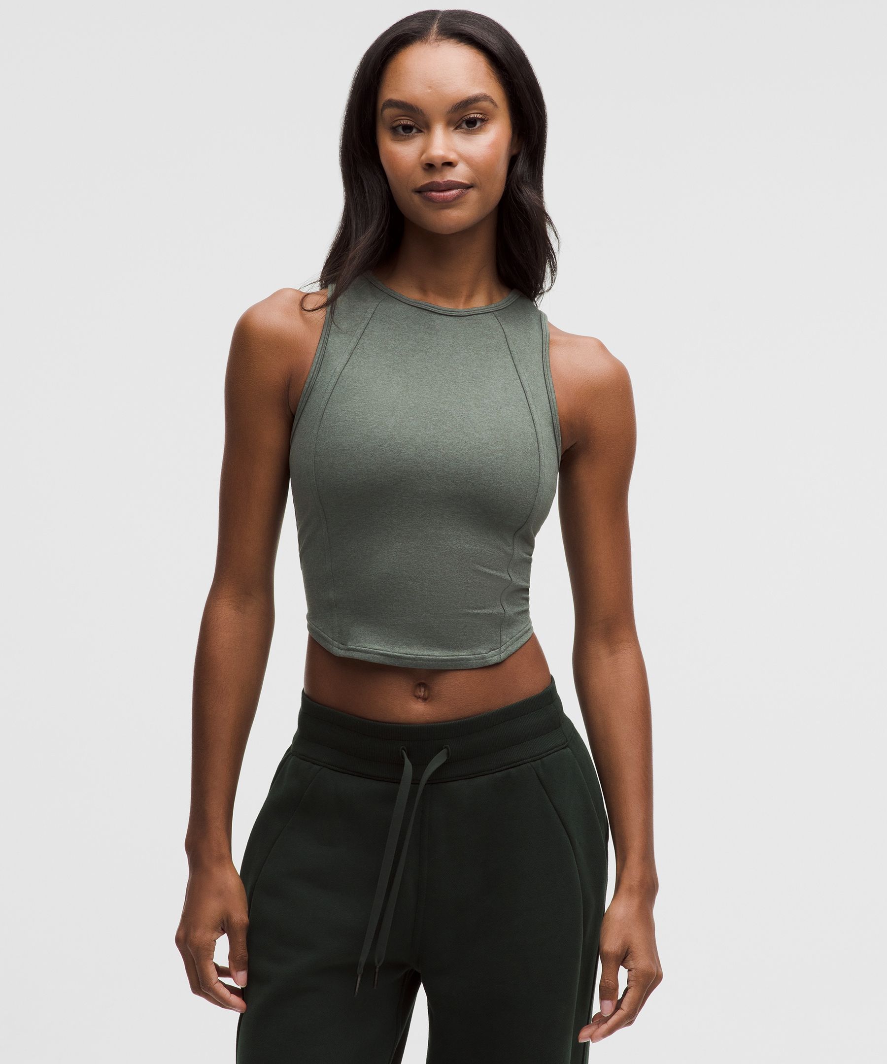 Softy Suedey Crewneck Cropped Tank Top