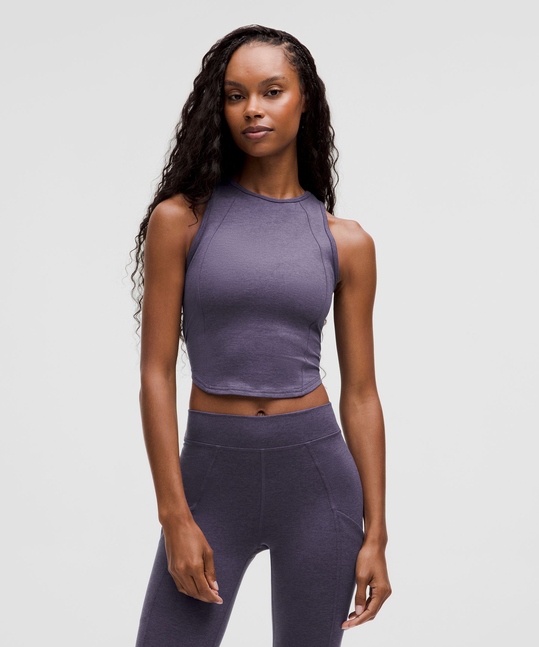 lululemon – Women's Soft Sueded Crewneck Cropped Tank Top – Color Purple – Size 6