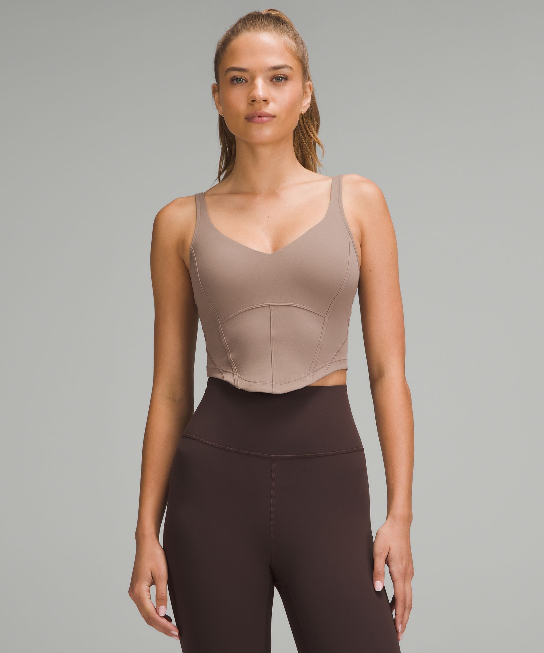 lululemon – Women's Align Corset Tank Top Light Support, A/B Cup – Color Brown – Size 18