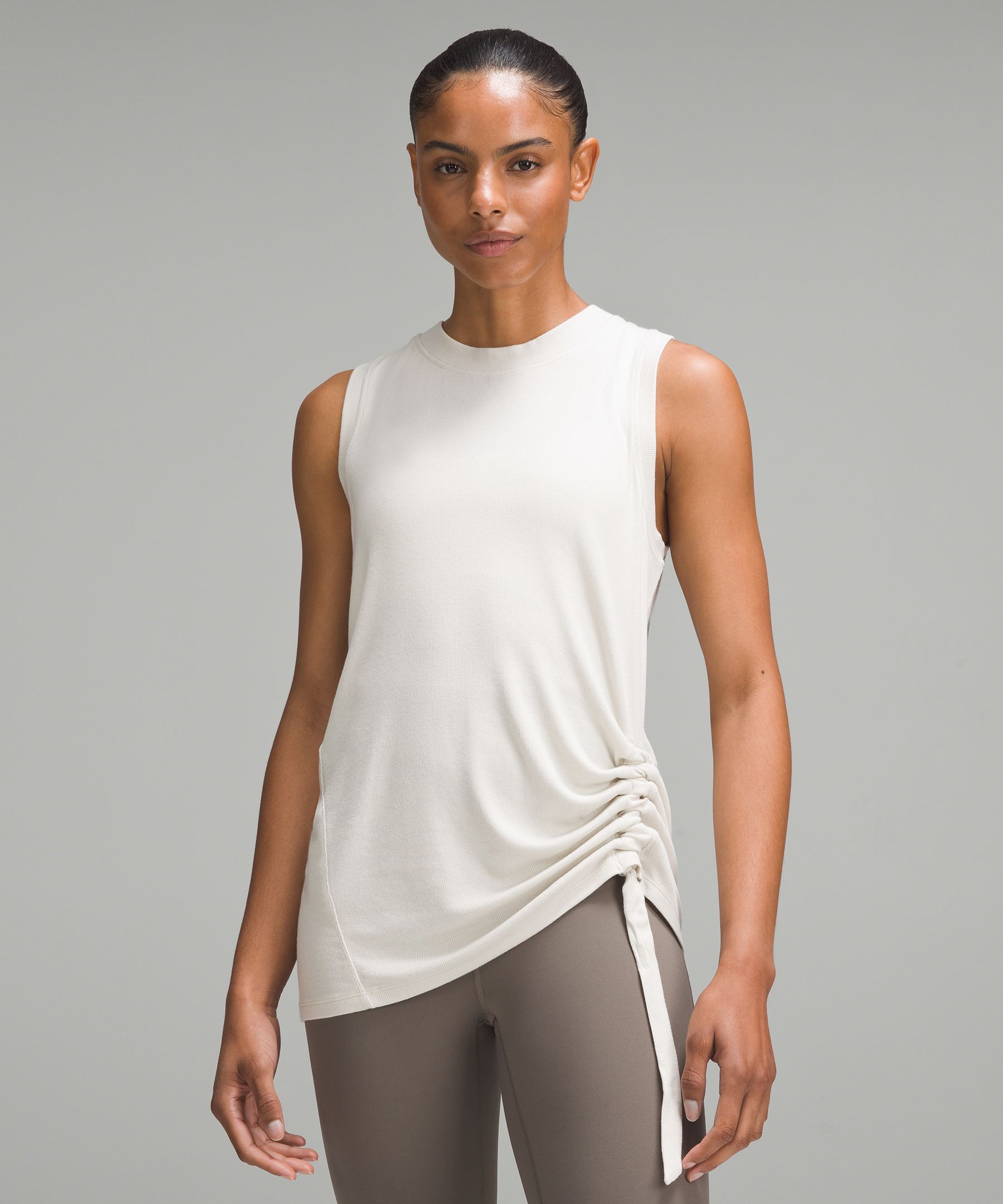 Side-Cinch Asymmetrical Tank Top