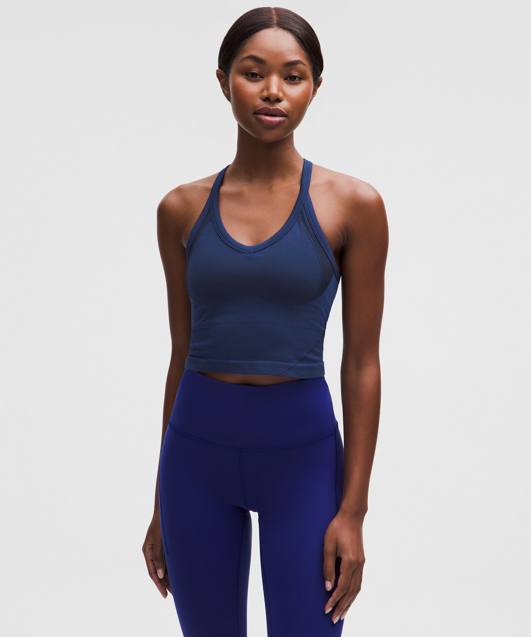 lululemon – Women’s Get Low Crossback Training Tank Top Light Support, B/C Cup – Color Blue/Navy Blue – Size Small