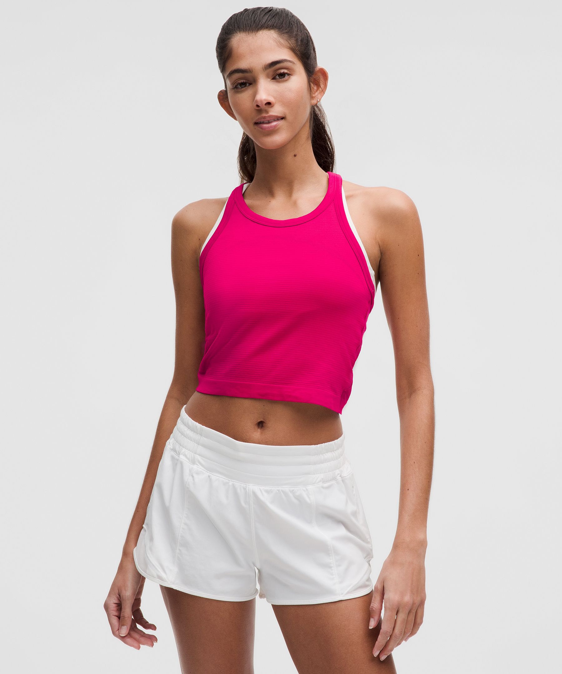 Swiftly Tech Cropped Racerback Tank Top 2.0 - Pink