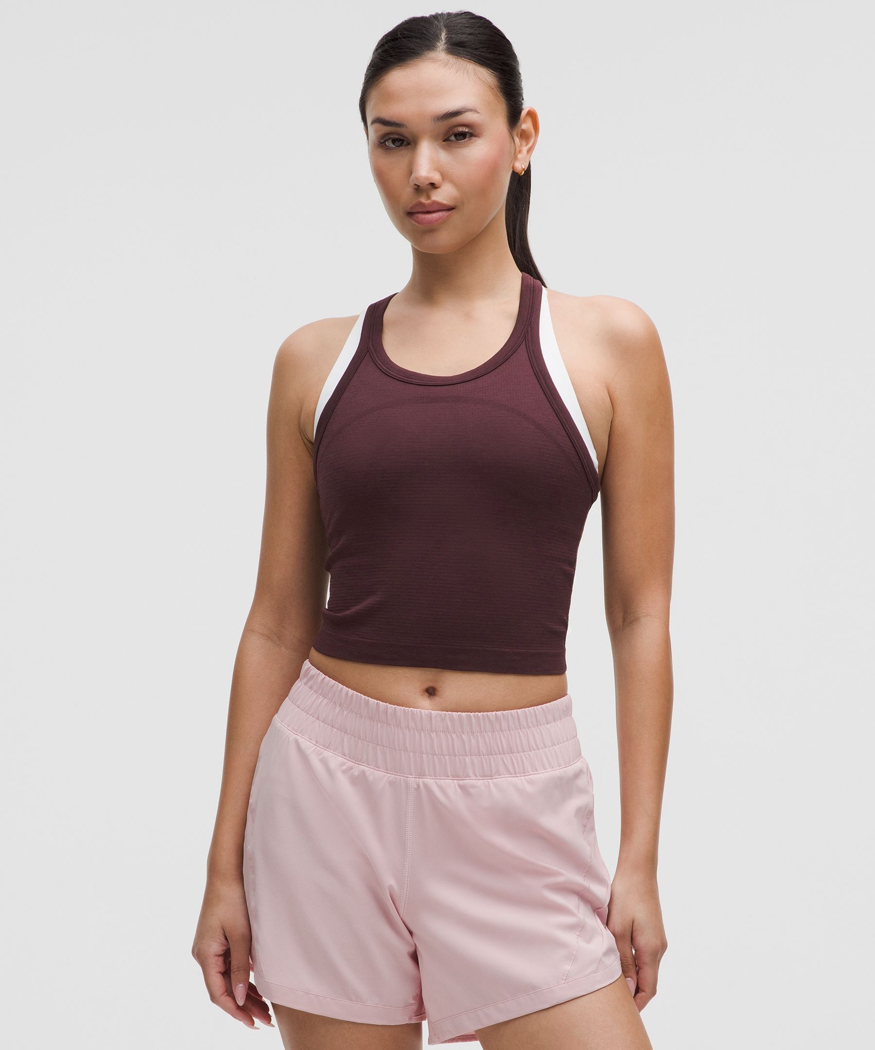 Swiftly Tech Cropped Racerback Tank Top 2.0 - Purple