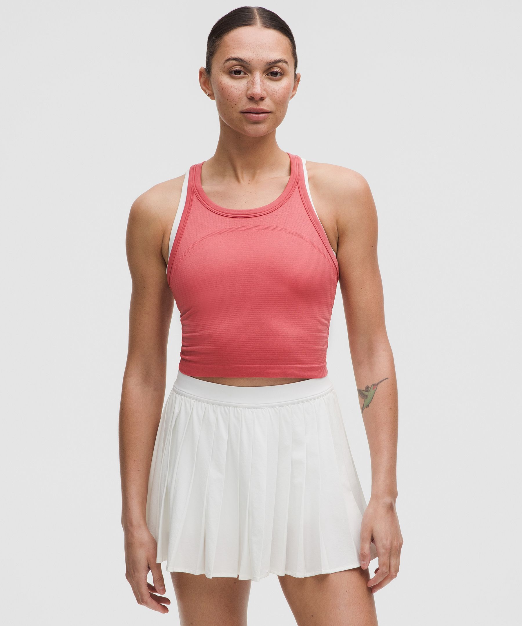 Swiftly Tech Cropped Racerback Tank Top 2.0 - Red