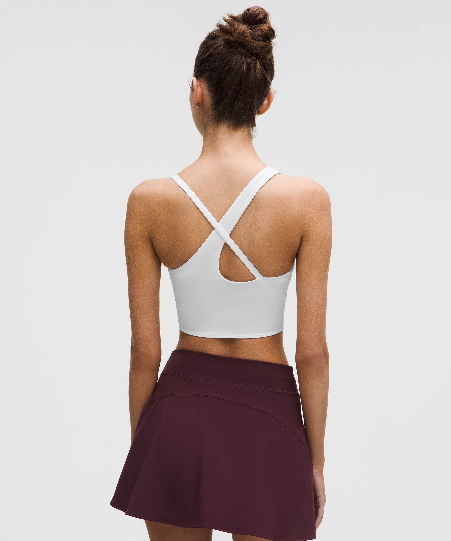 Lululemon Asymmetrical Strap Cropped Tank Top In White