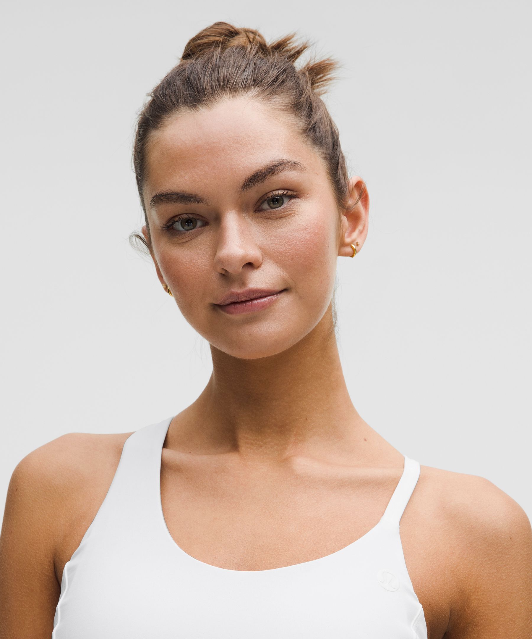 Lululemon Asymmetrical Strap Cropped Tank Top In White