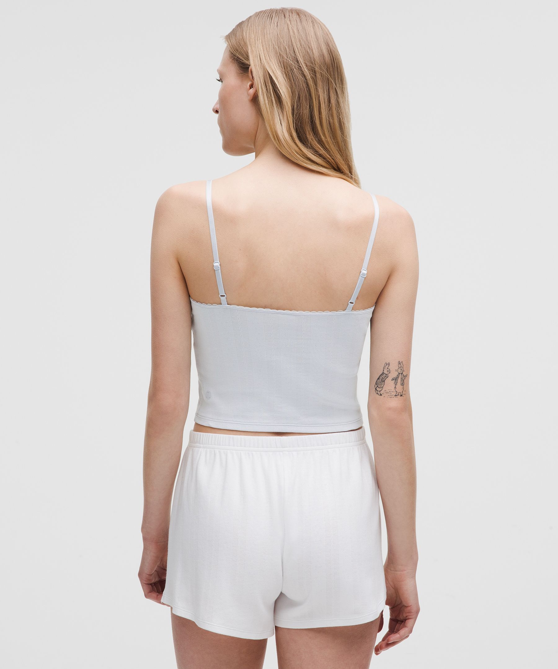 Lululemon Cotton Pointelle Cropped Cami Tank Top