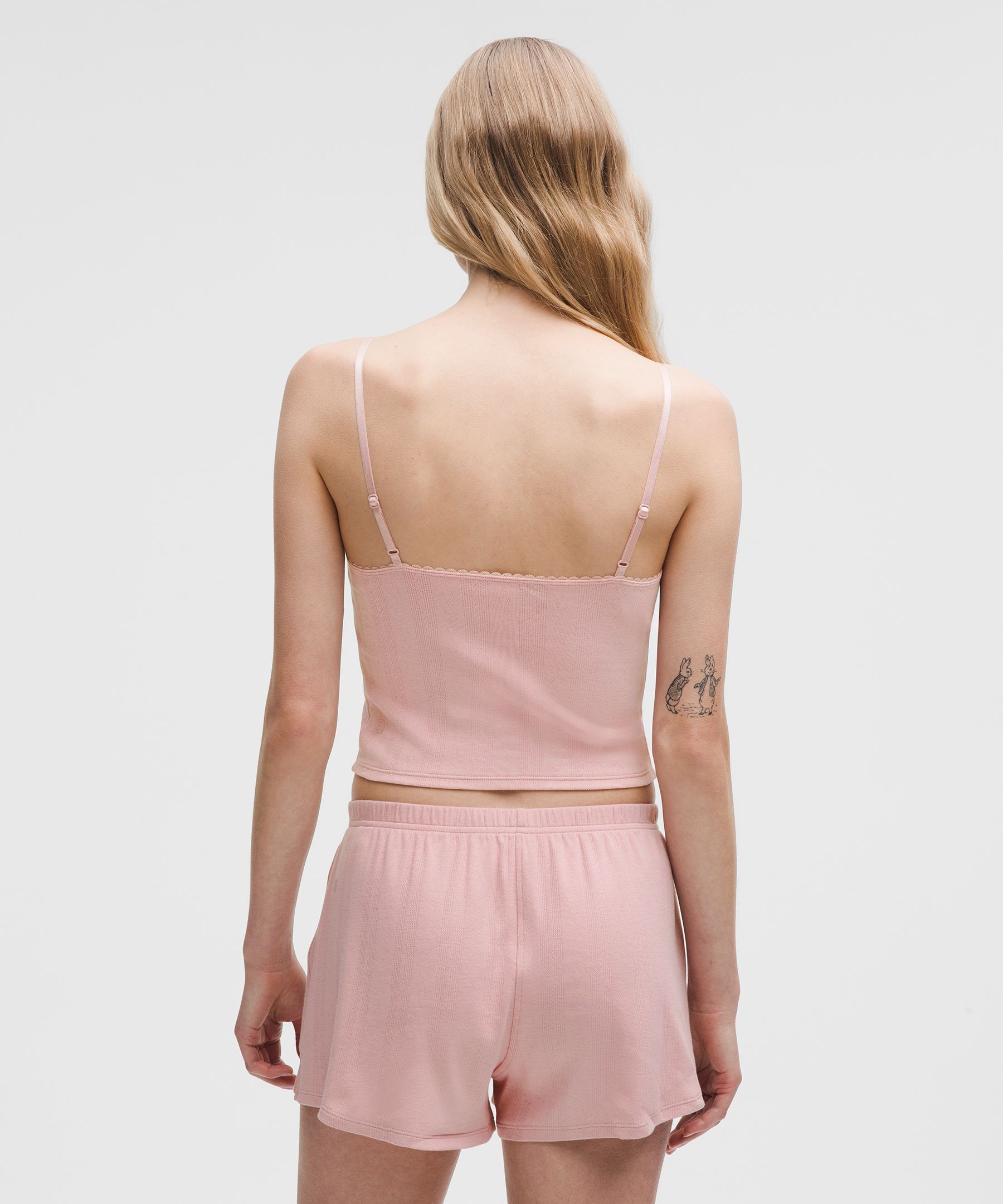 Lululemon Cotton Pointelle Cropped Cami Tank Top