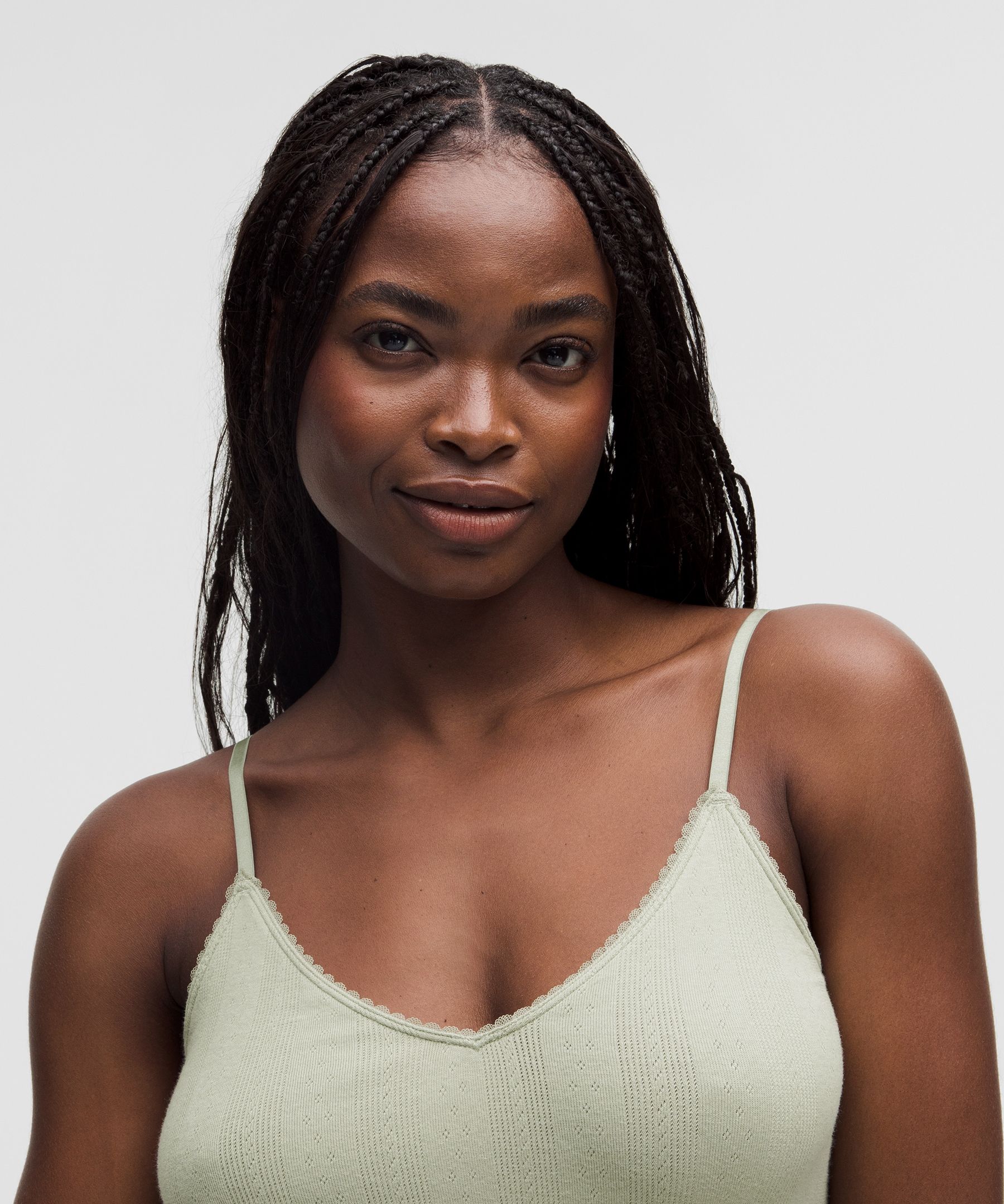 Lululemon Cotton Pointelle Cropped Cami Tank Top