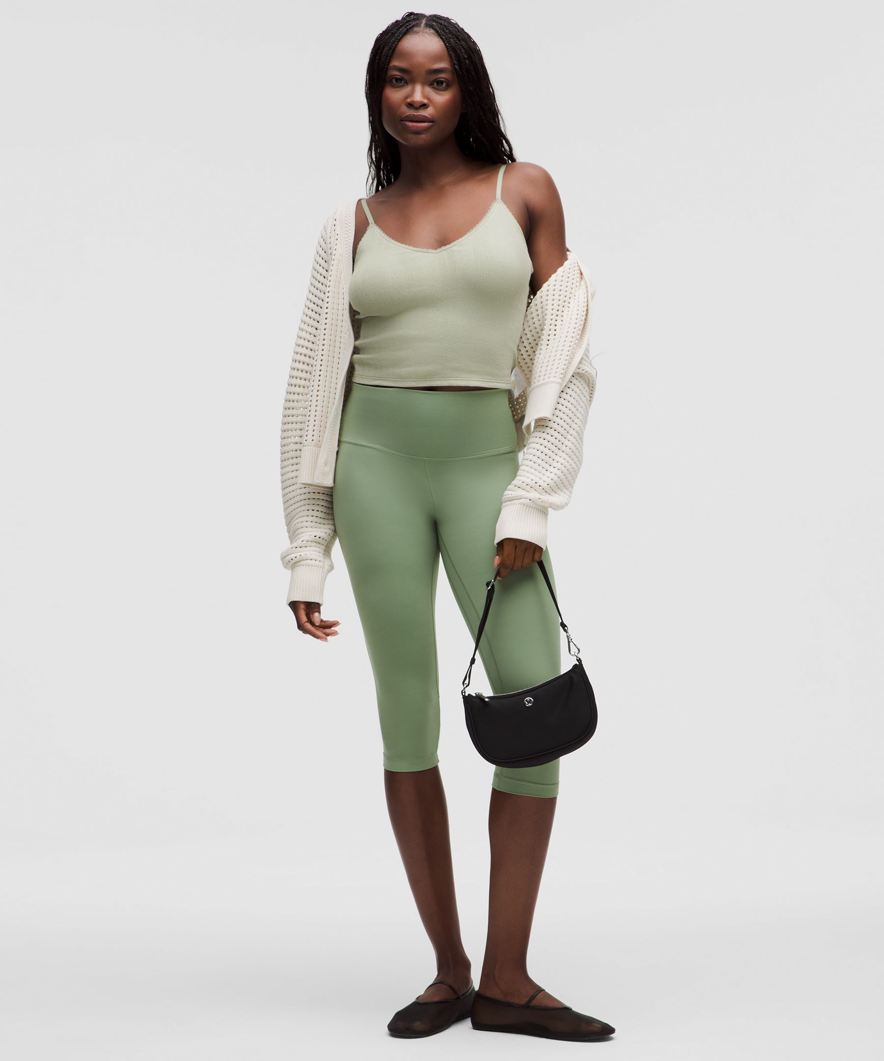 Lululemon Cotton Pointelle Cropped Cami Tank Top