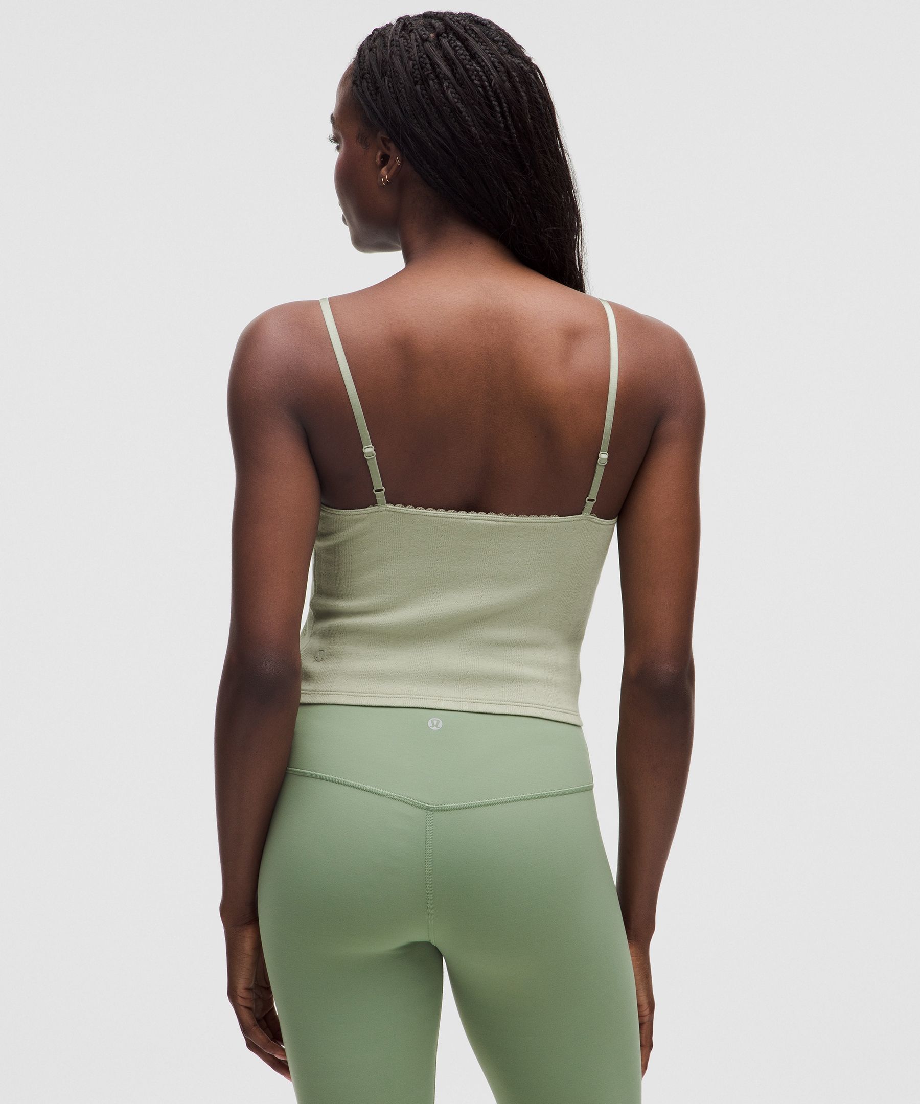 Lululemon Cotton Pointelle Cropped Cami Tank Top