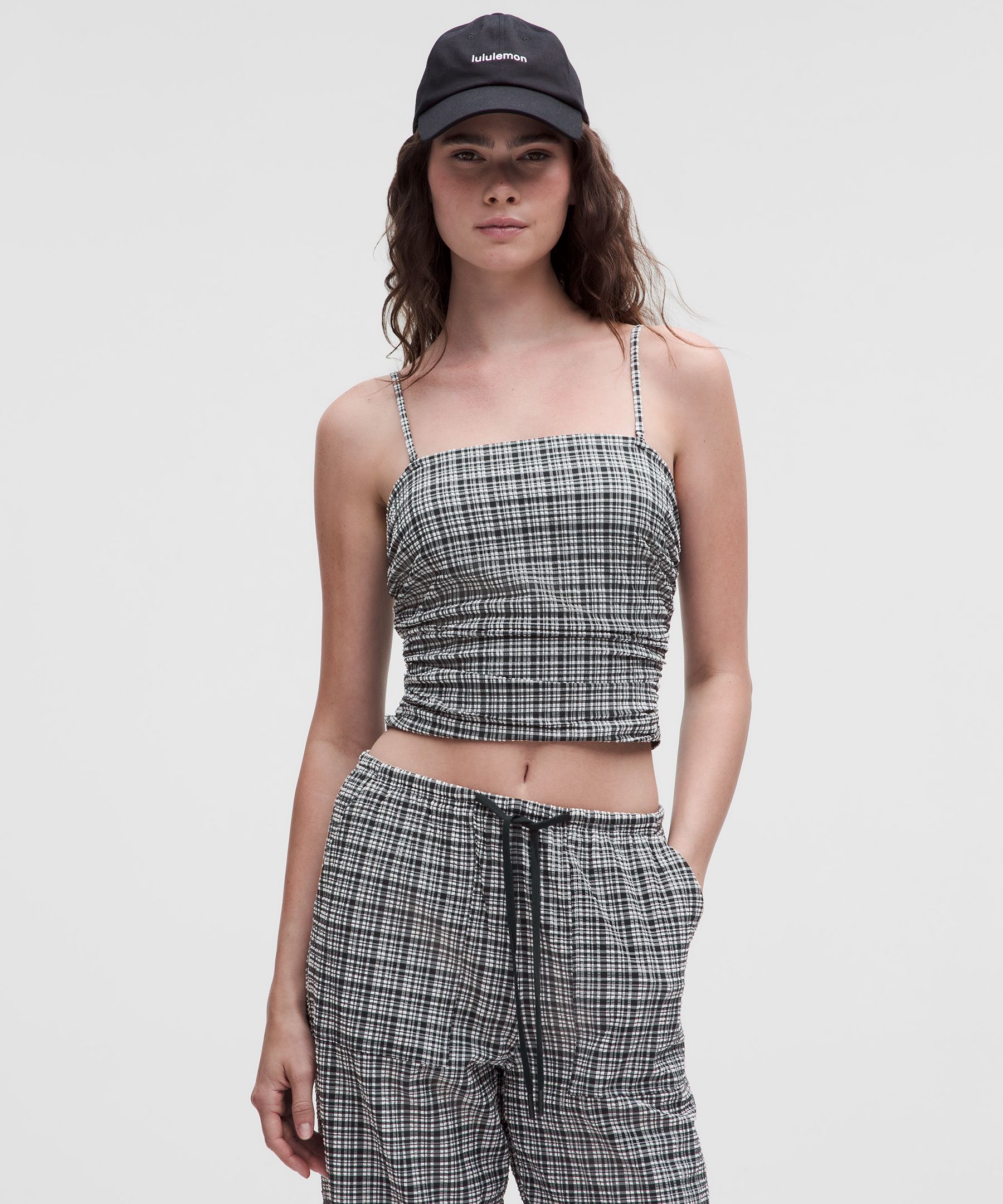 Lululemon Seersucker Check Strappy Tank Top