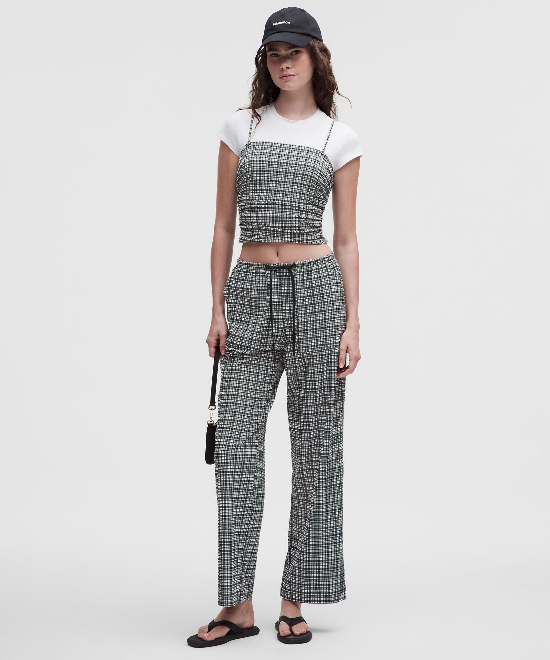 Lululemon Seersucker Check Strappy Tank Top