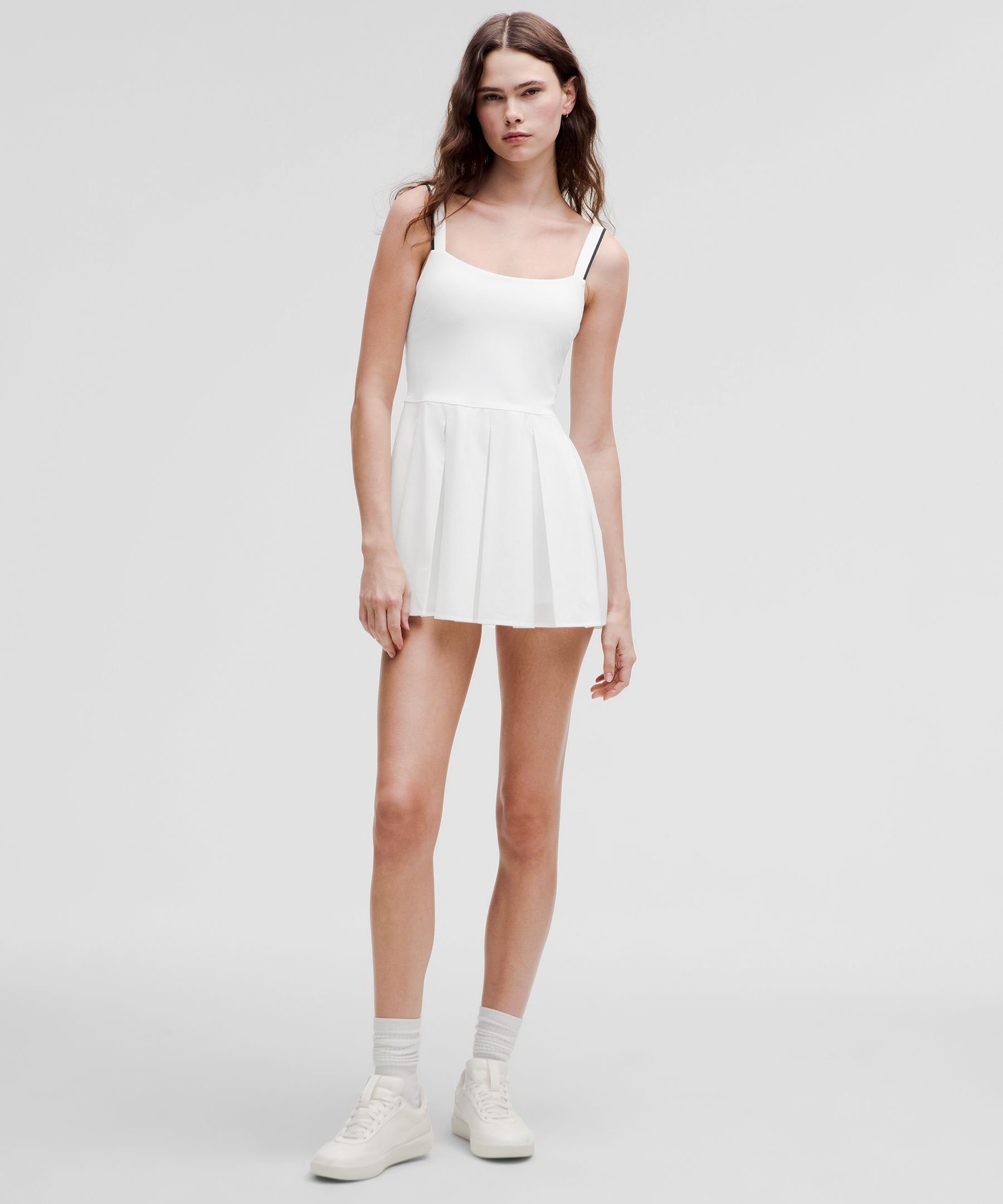 Box-Pleat Short-Lined Tennis Dress - Multi