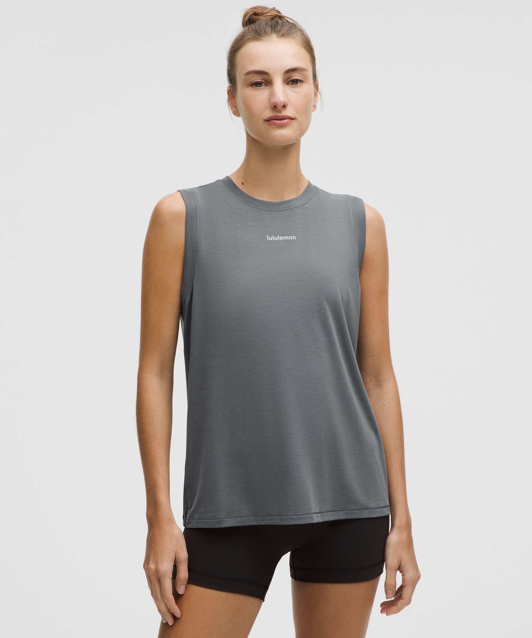 Jersey Training Muscle Tank Top Long Wordmark - Grey