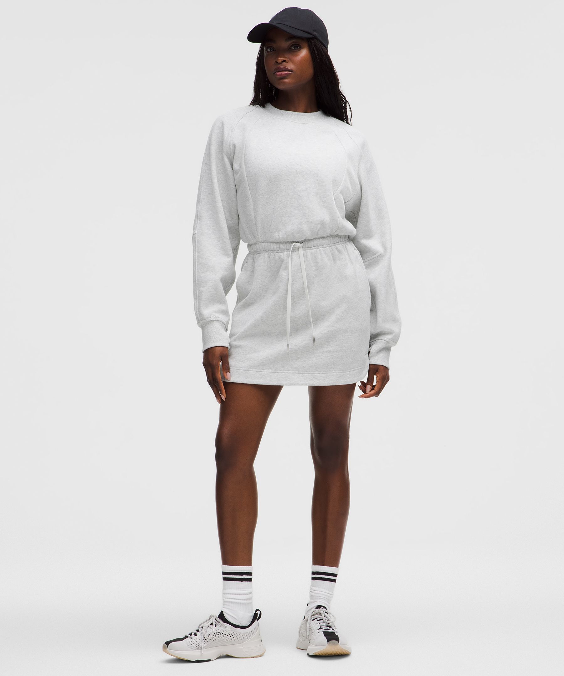 Lululemon Scuba Cinch-waist Mini Dress In White