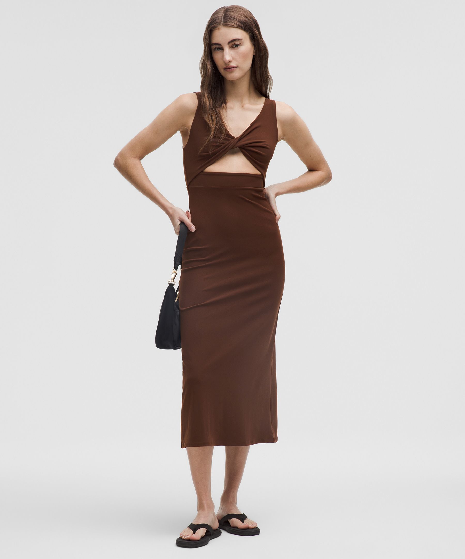 Nulu Twist-Front Midi Dress