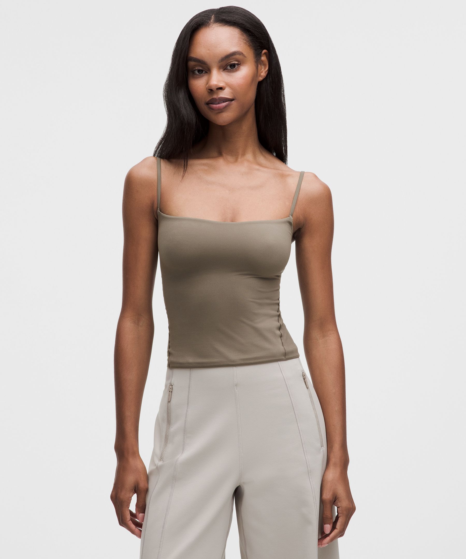 lululemon – Women’s Wundermost Ultra-Soft Nulu Spaghetti-Strap Adjustable Cami – Color Brown – Size Medium