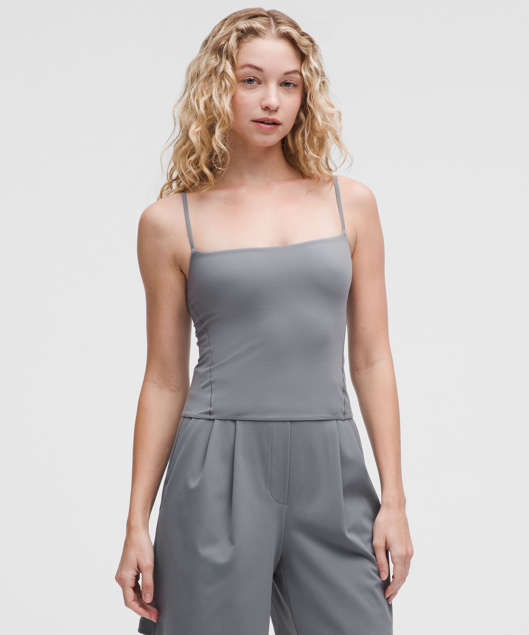 Wundermost Ultra-Soft Nulu Spaghetti-Strap Adjustable Cami - Grey